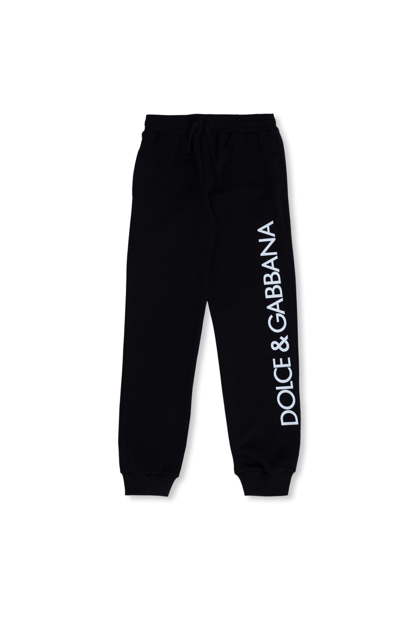 Shop Dolce & Gabbana Kids Logo-printed Sweatpants In Black