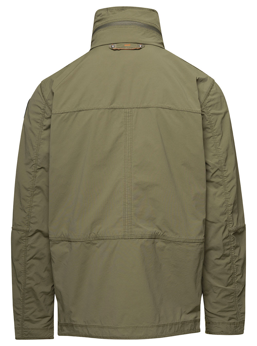 Shop Parajumpers Celsius Green Water Repellent Jacket With Logo Patch In Cotton Blend Man
