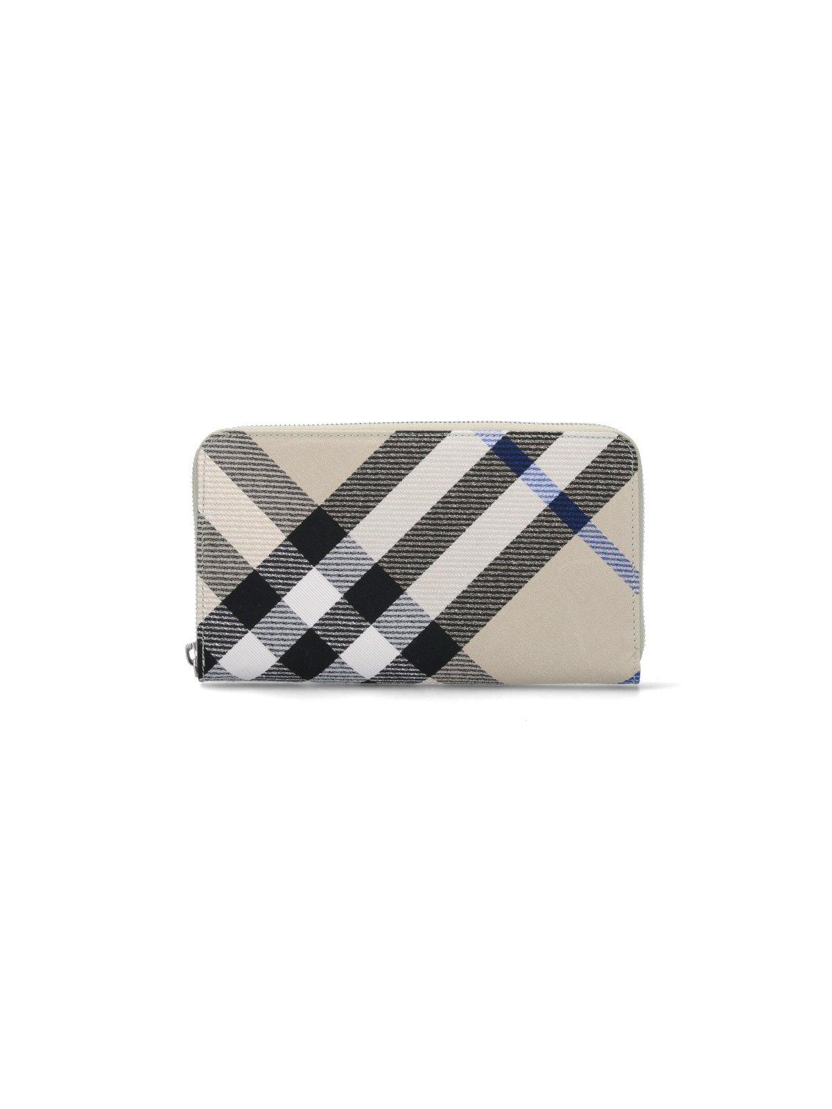 Large Checked Zip-around Wallet