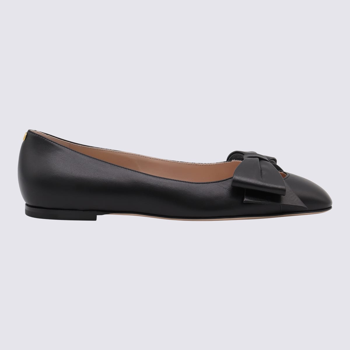 Black Leather Flats