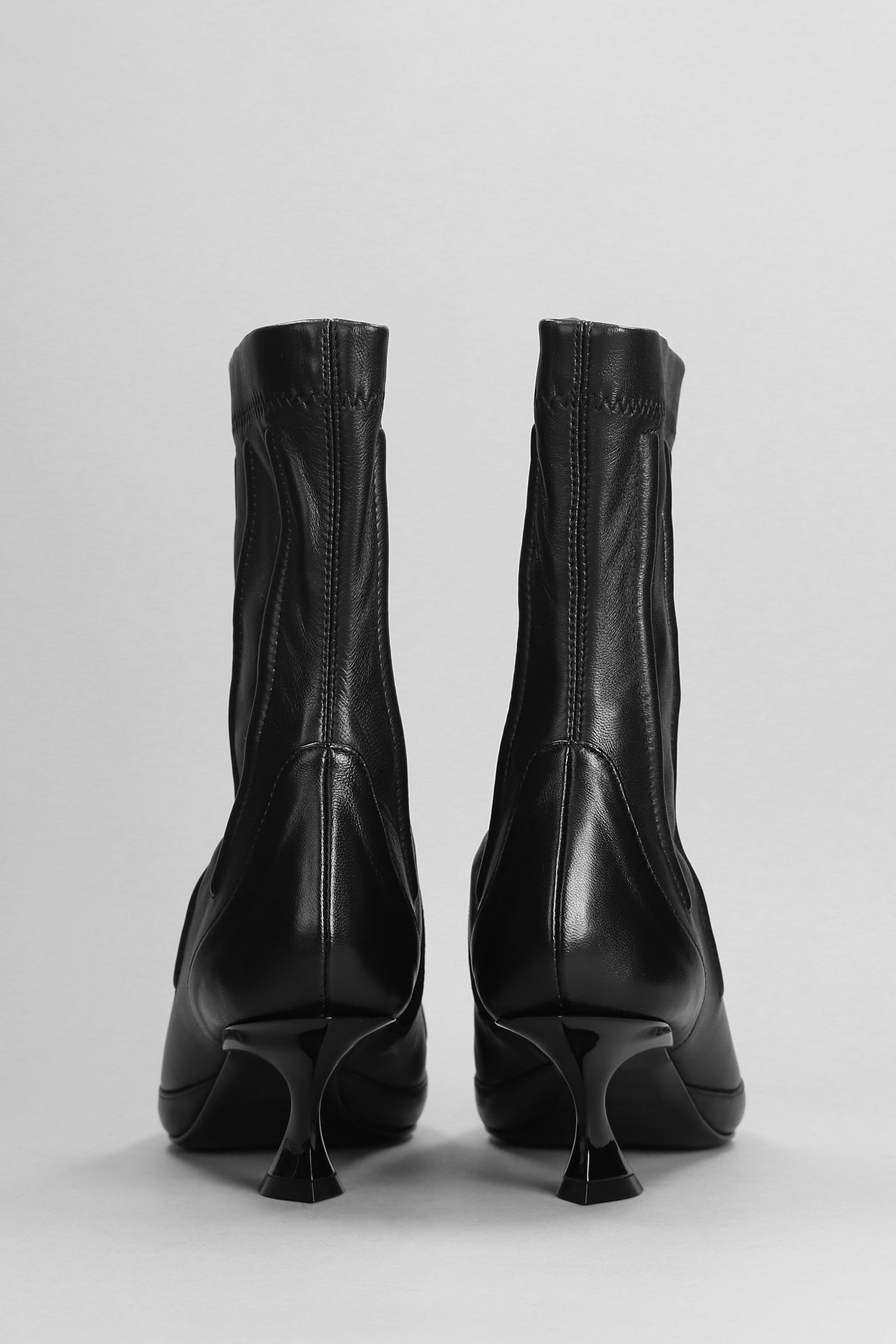 Shop Mugler Low Heels Ankle Boots In Black Leather