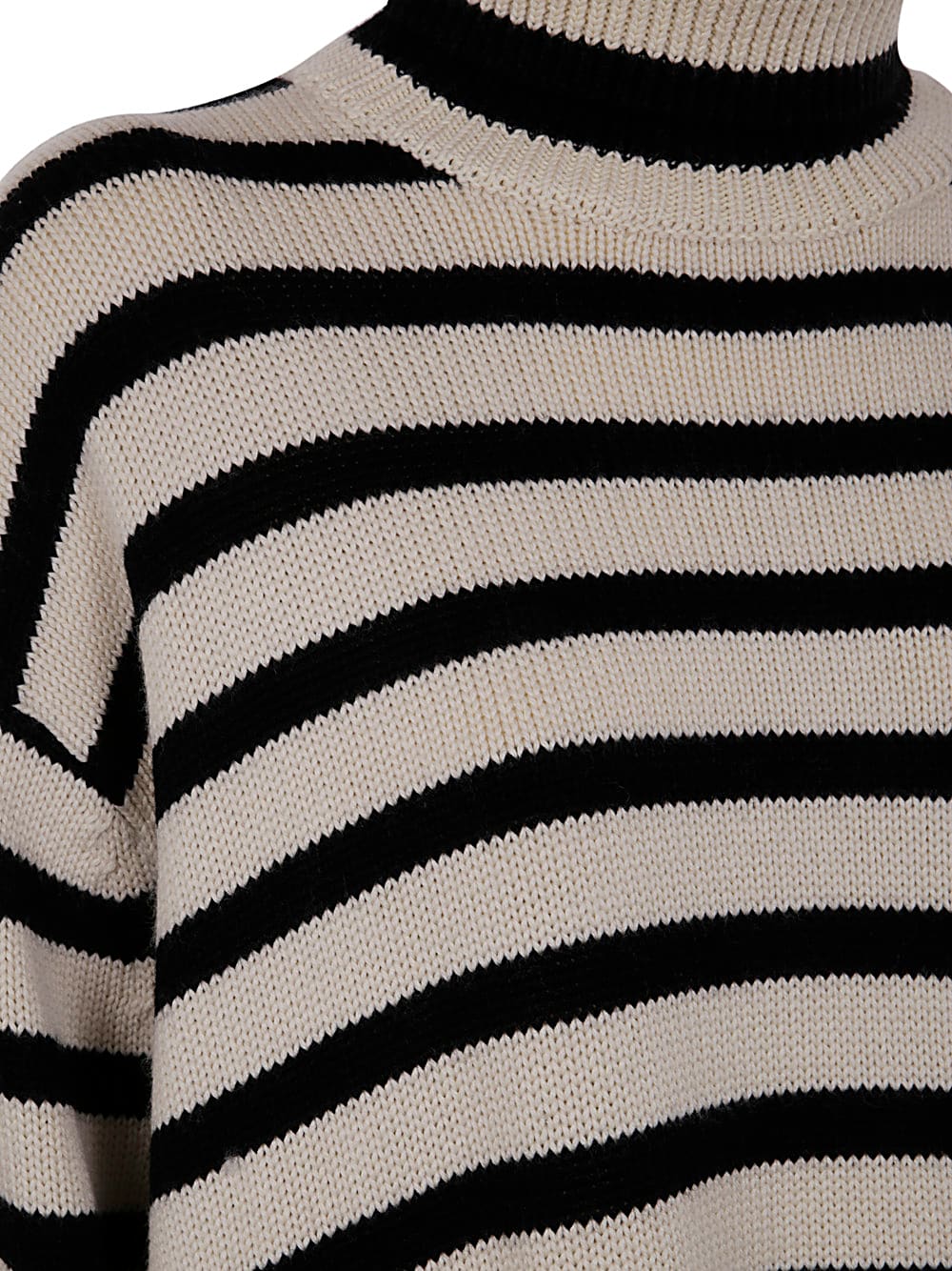 Shop Totême Signature Stripe Turtleneck In Light Sand Stripe