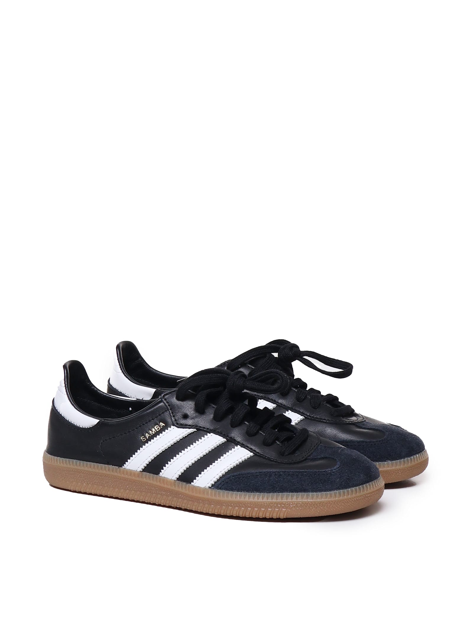 Adidas Originals Samba Decon Sneakers In Black Leather In Black