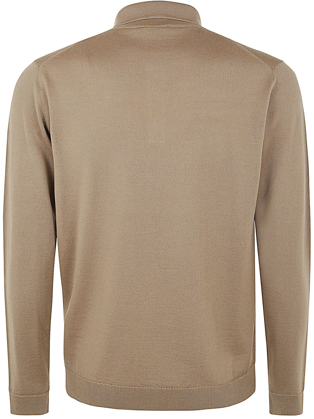 Shop Nuur Long Sleeve Polo In Camel