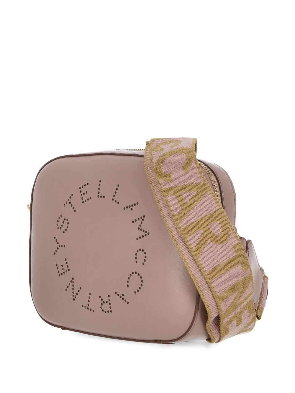 Shop Stella Mccartney Logo Detailed Zipped Shoulder Bag In Shell