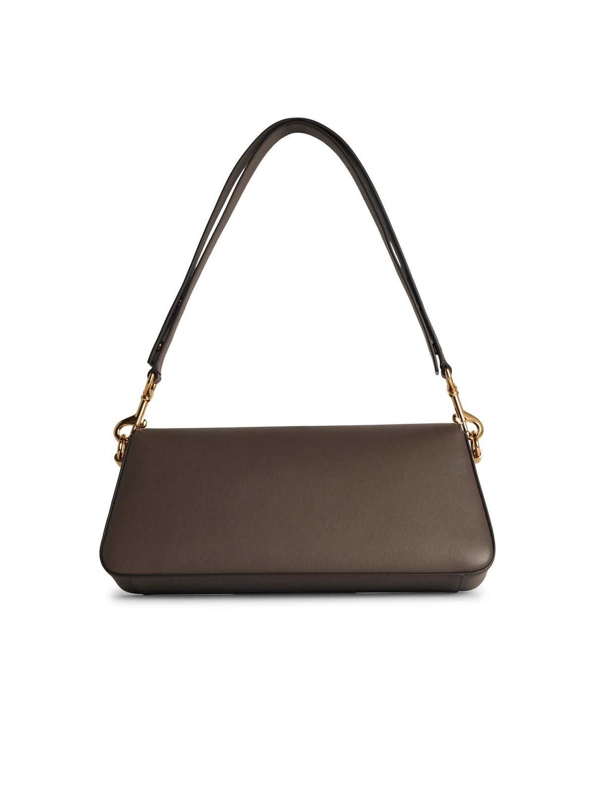 Shop Lanvin Sequence Brown Leather Crossbody Bag