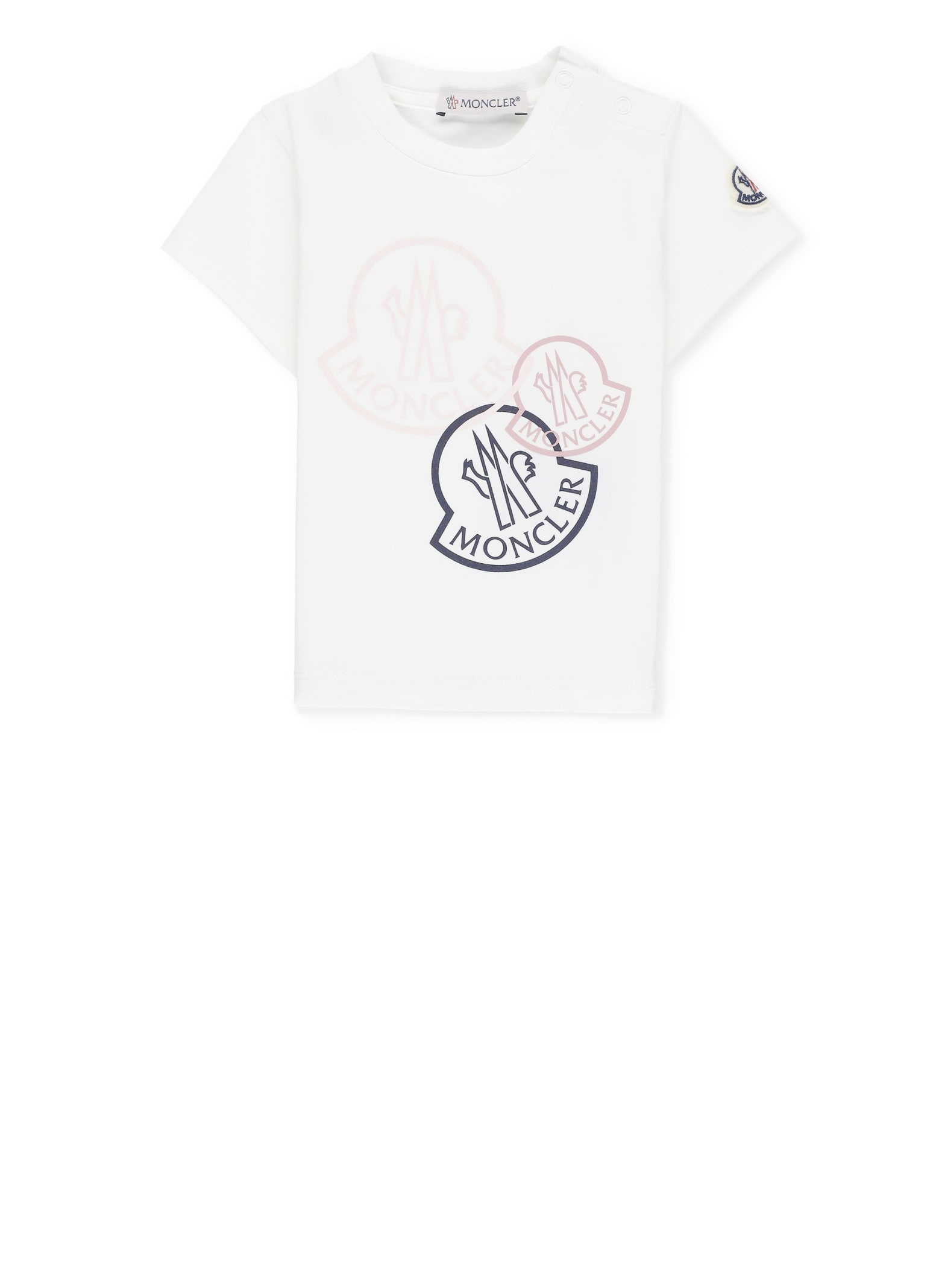 Shop Moncler Logoed T-shirt In Ivory