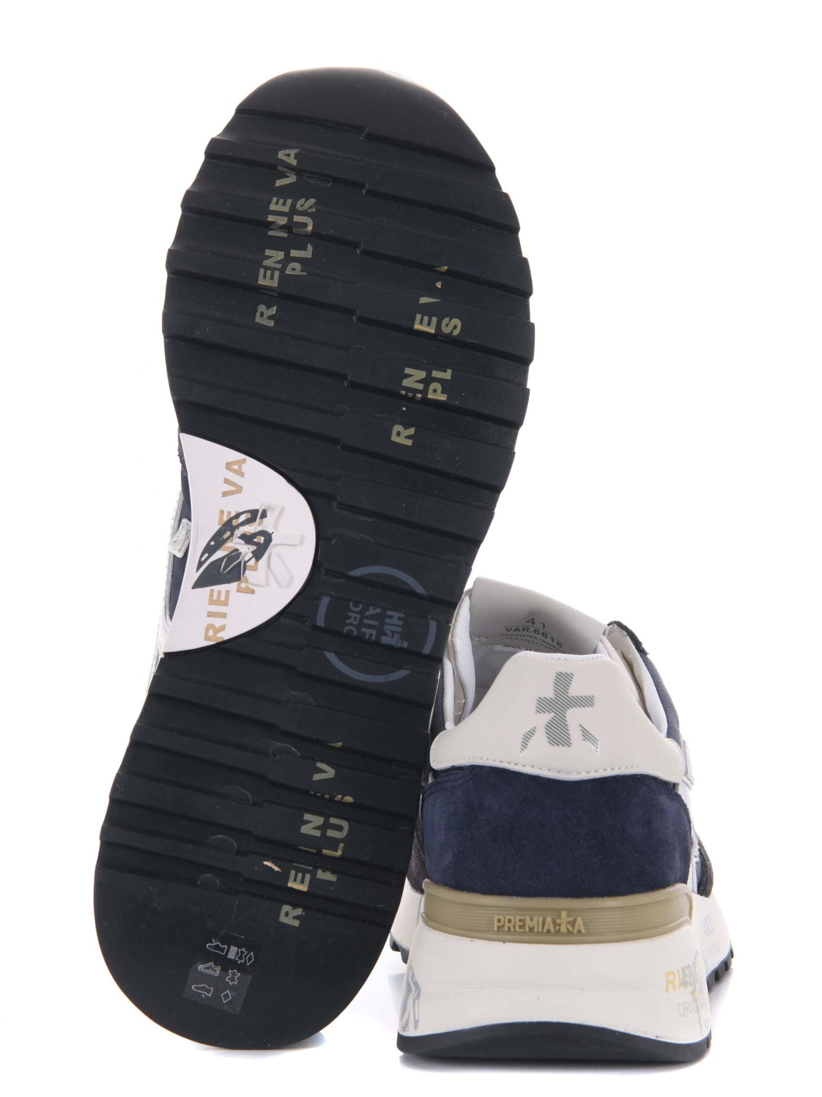 Shop Premiata Sneakers In Blu/grigio