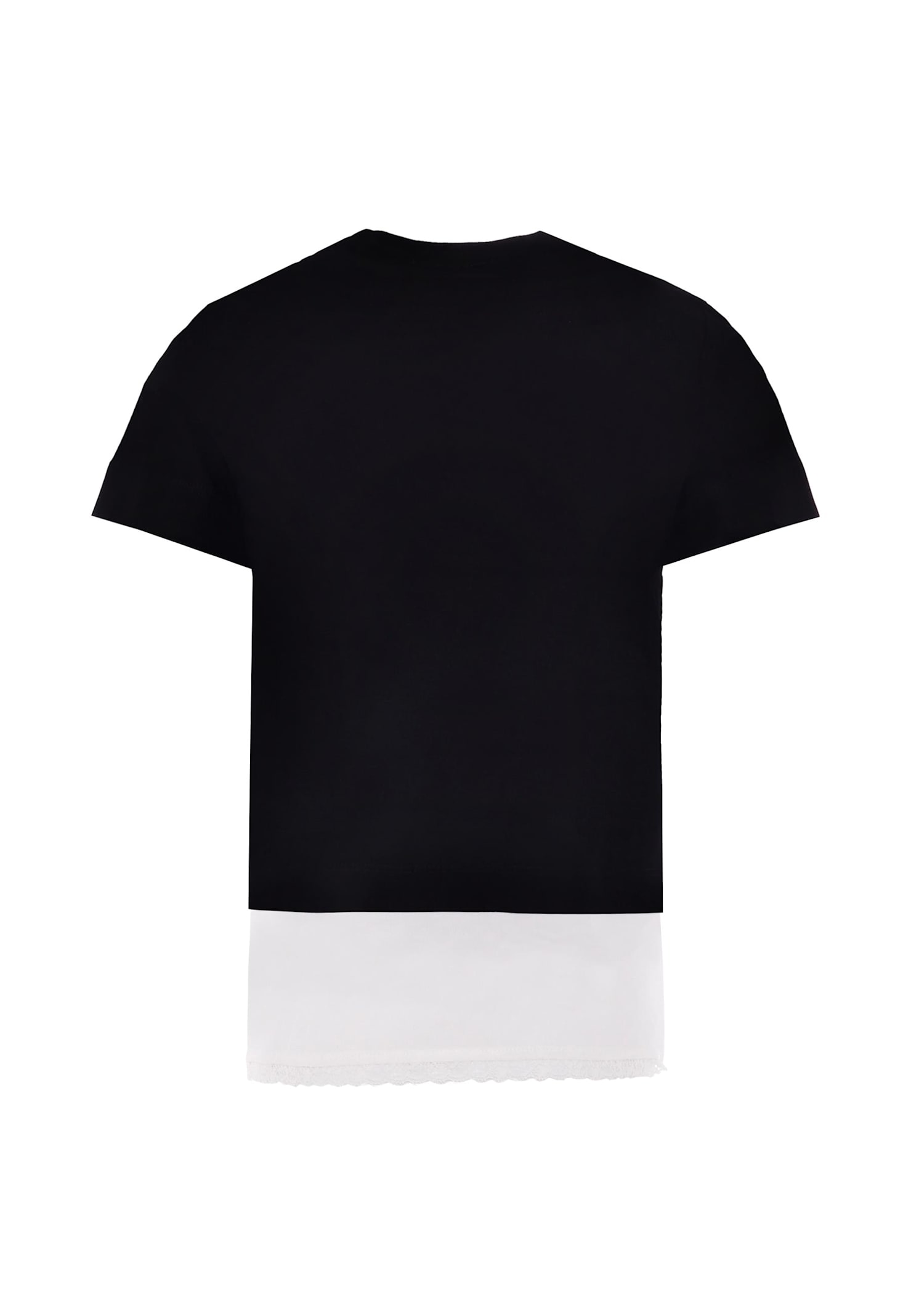 N°21 Black T-shir For Girl With Logo In Black