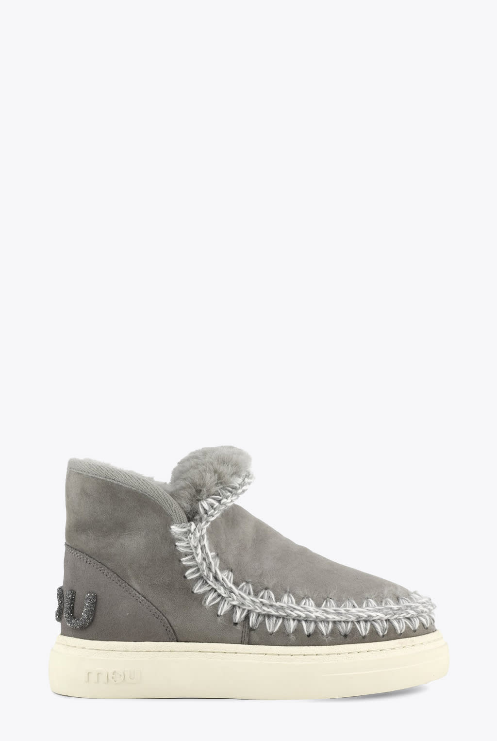 Eskimo Sneaker Bold Glit. logo Grey Sheepskin Slip-on Hi Sneaker - Eskimo Sneaker Bold Glit. Logo