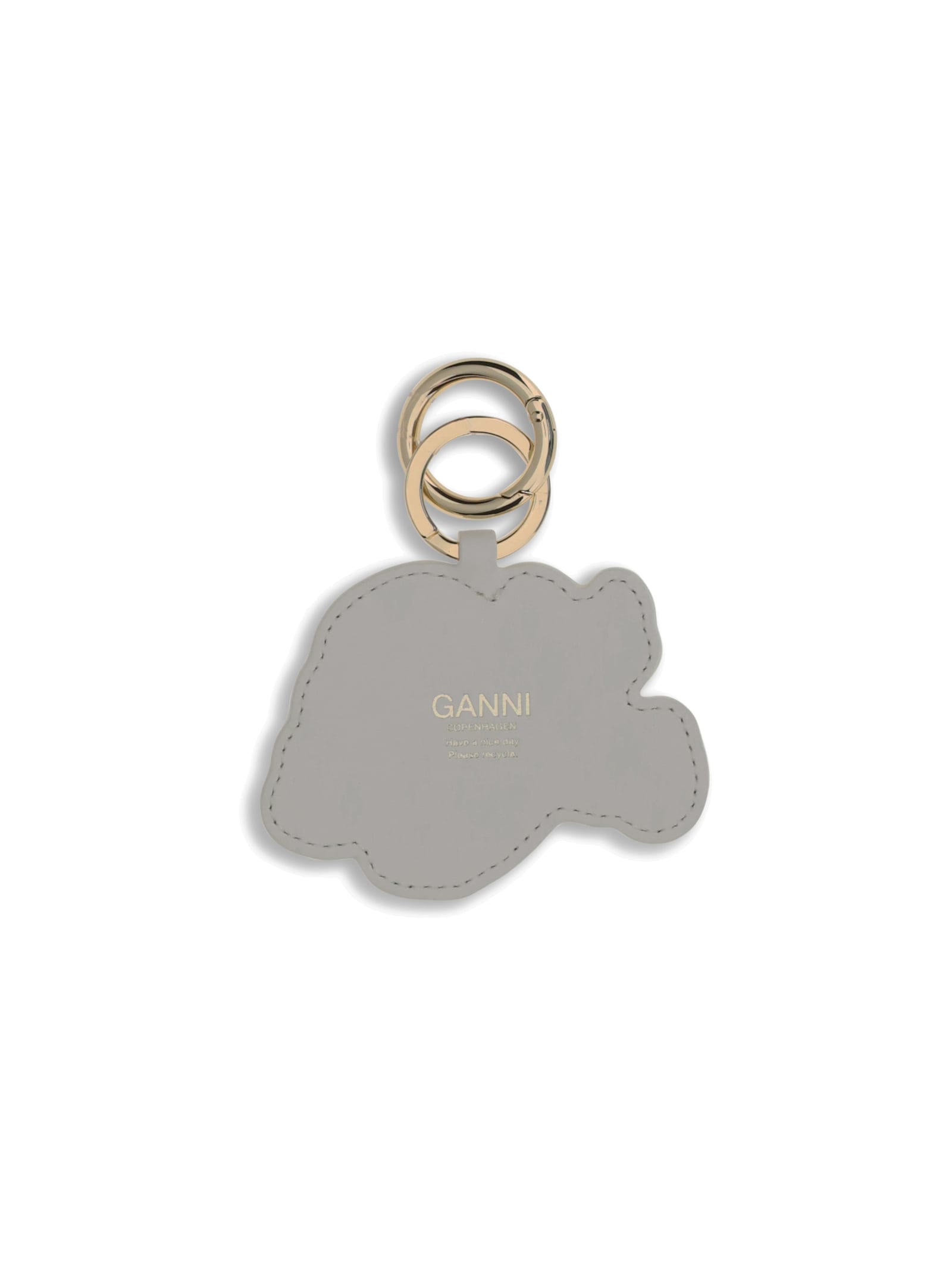 Ganni Puppy Keyring In Brown