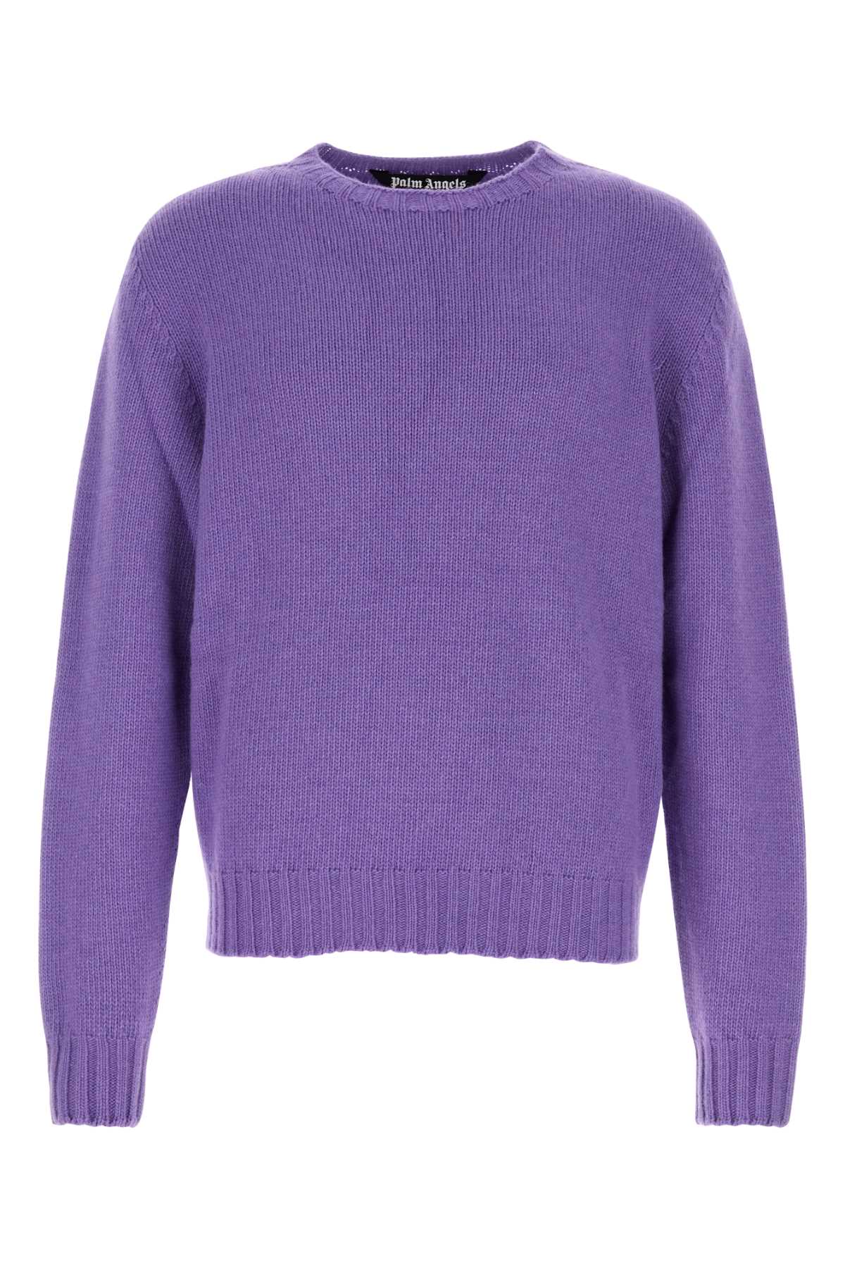 Shop Palm Angels Purple Wool Blend Sweater In Violet Light Lime