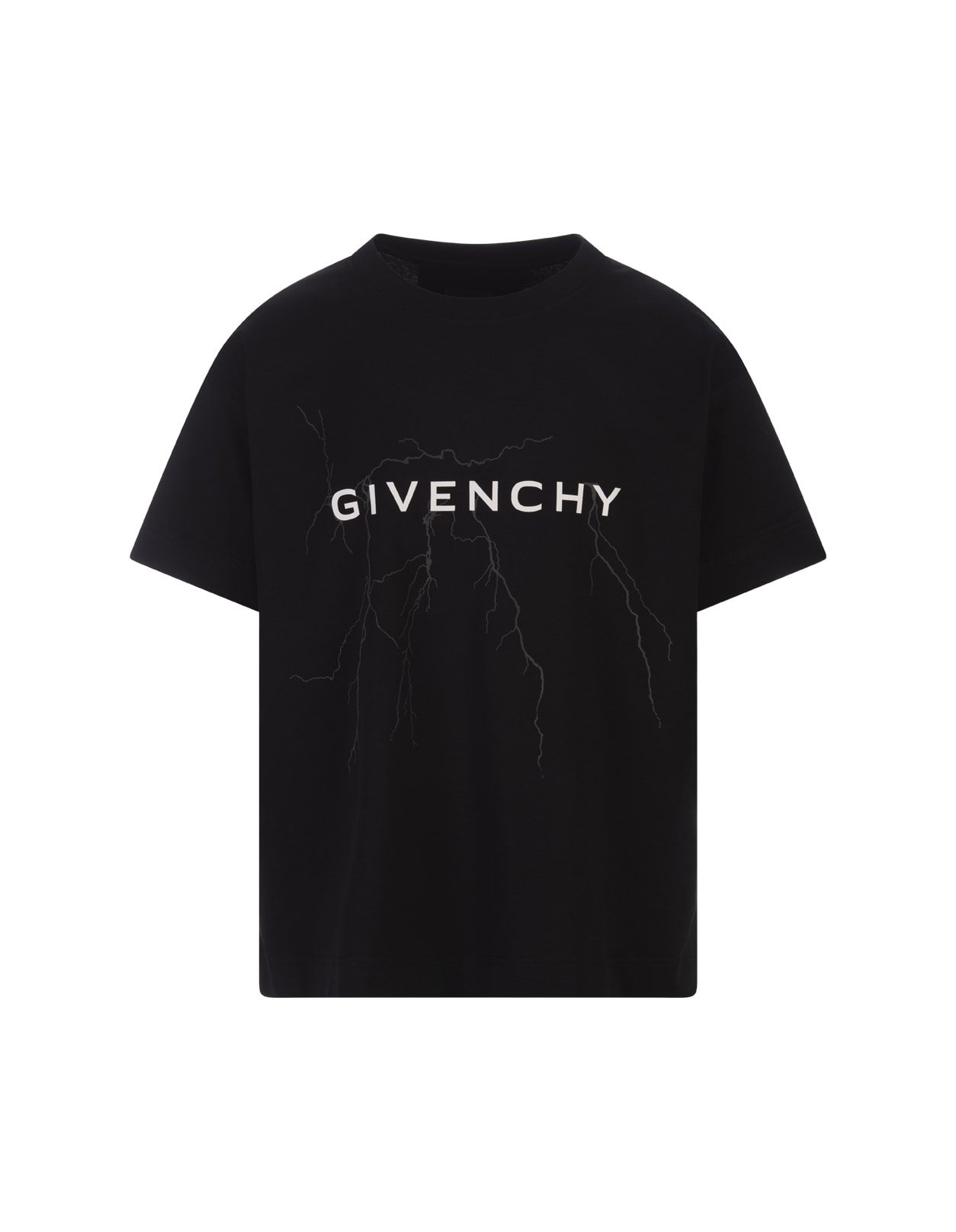 Givenchy Loose T-shirt In Black Cotton With Reflective Pattern