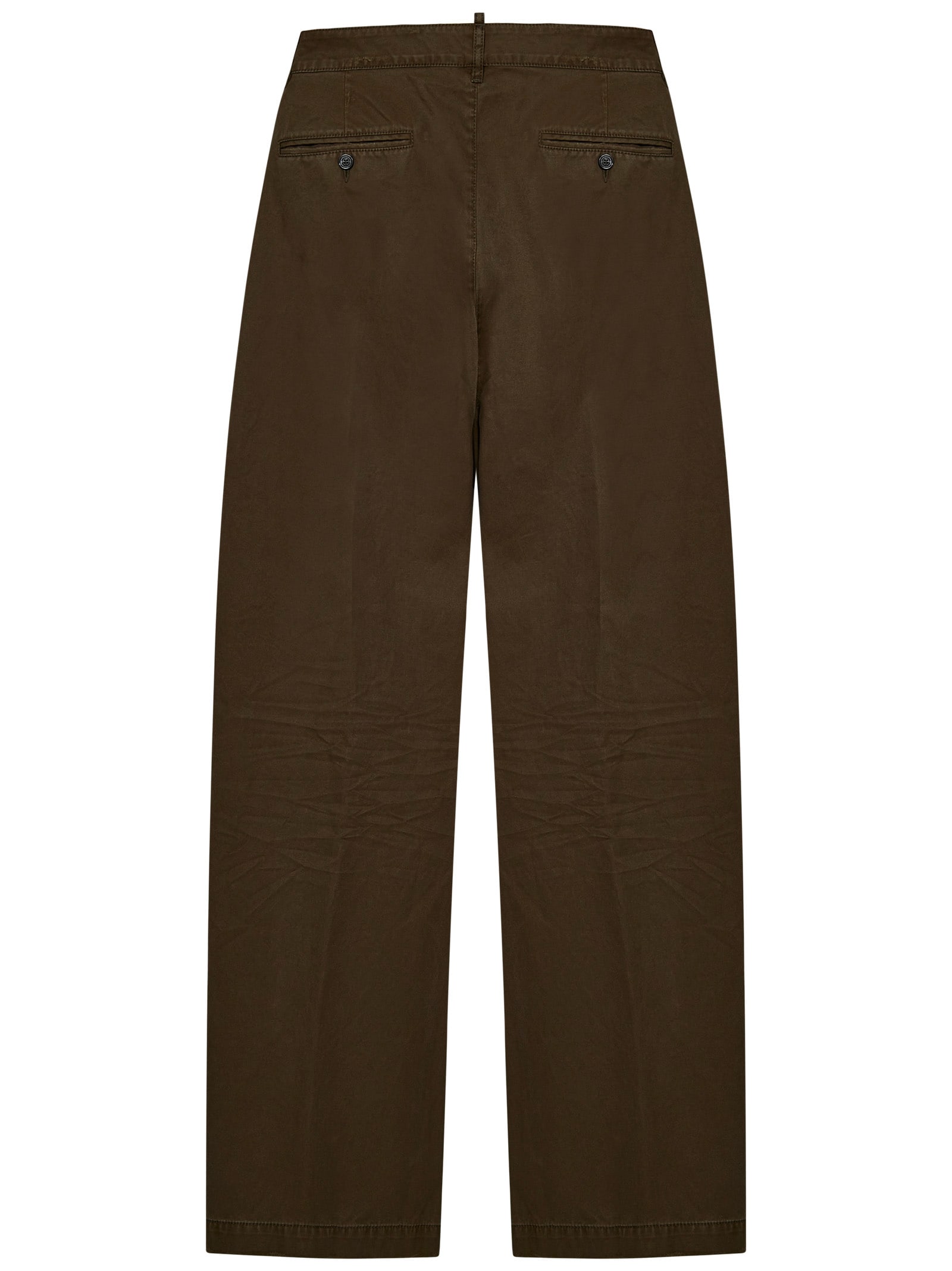 Shop Dsquared2 Ripped Big Chino Trousers In Brown