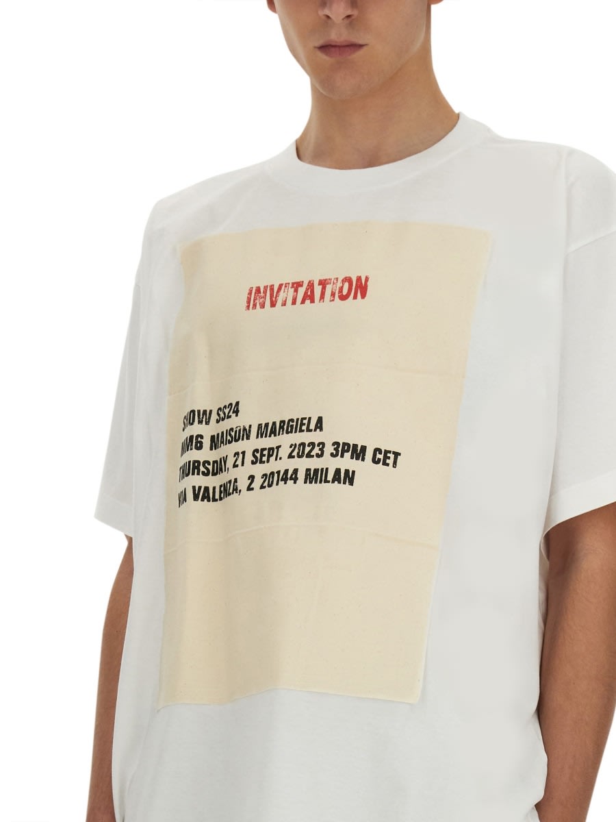 Shop Mm6 Maison Margiela Jersey T-shirt In White