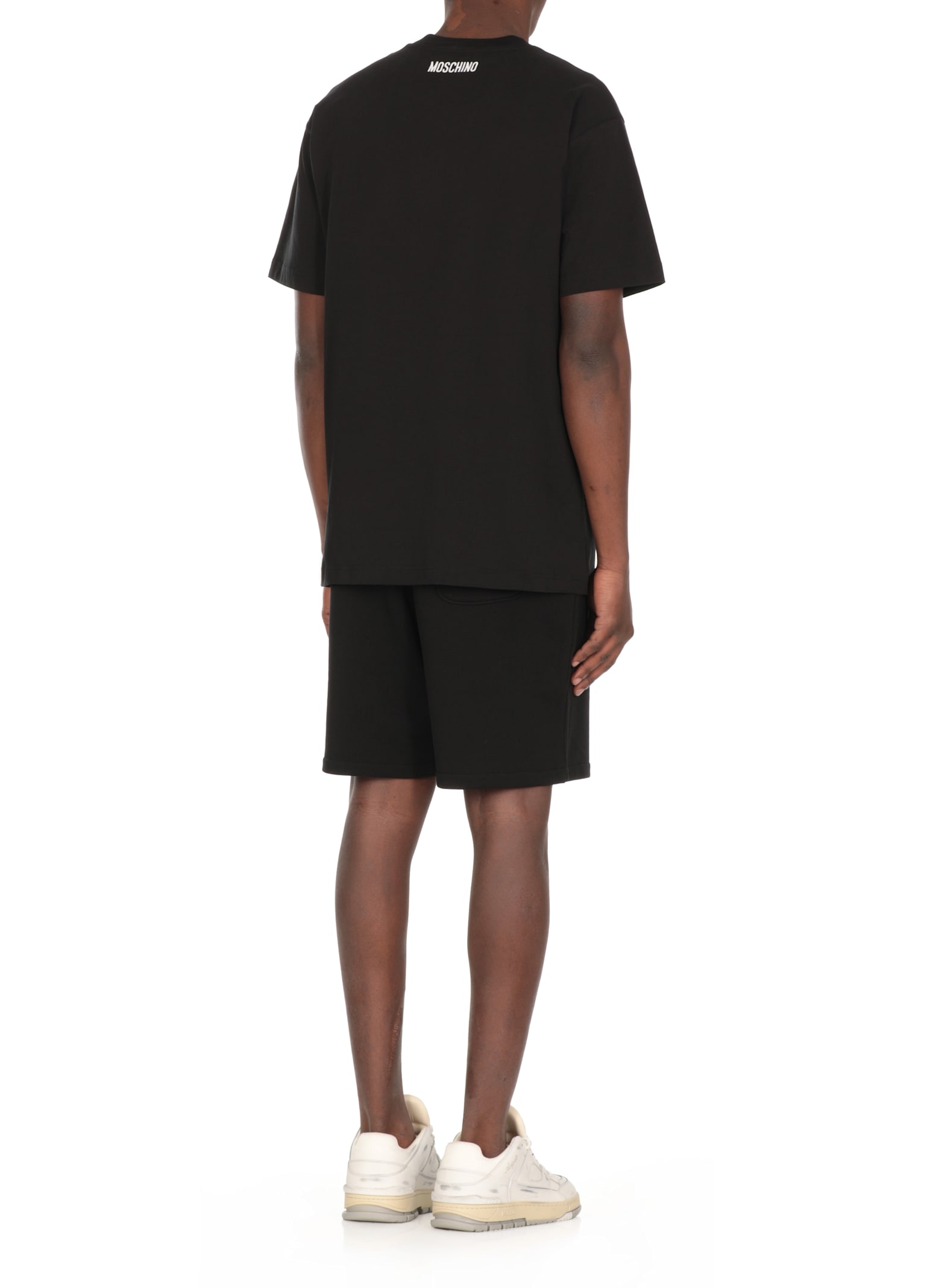 Moschino Duck-embroidered Crewneck T-shirt In Black