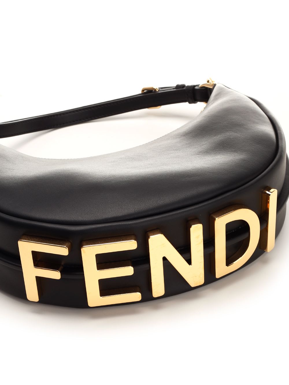 Shop Fendi Graphy Small Hobo Bag In Black