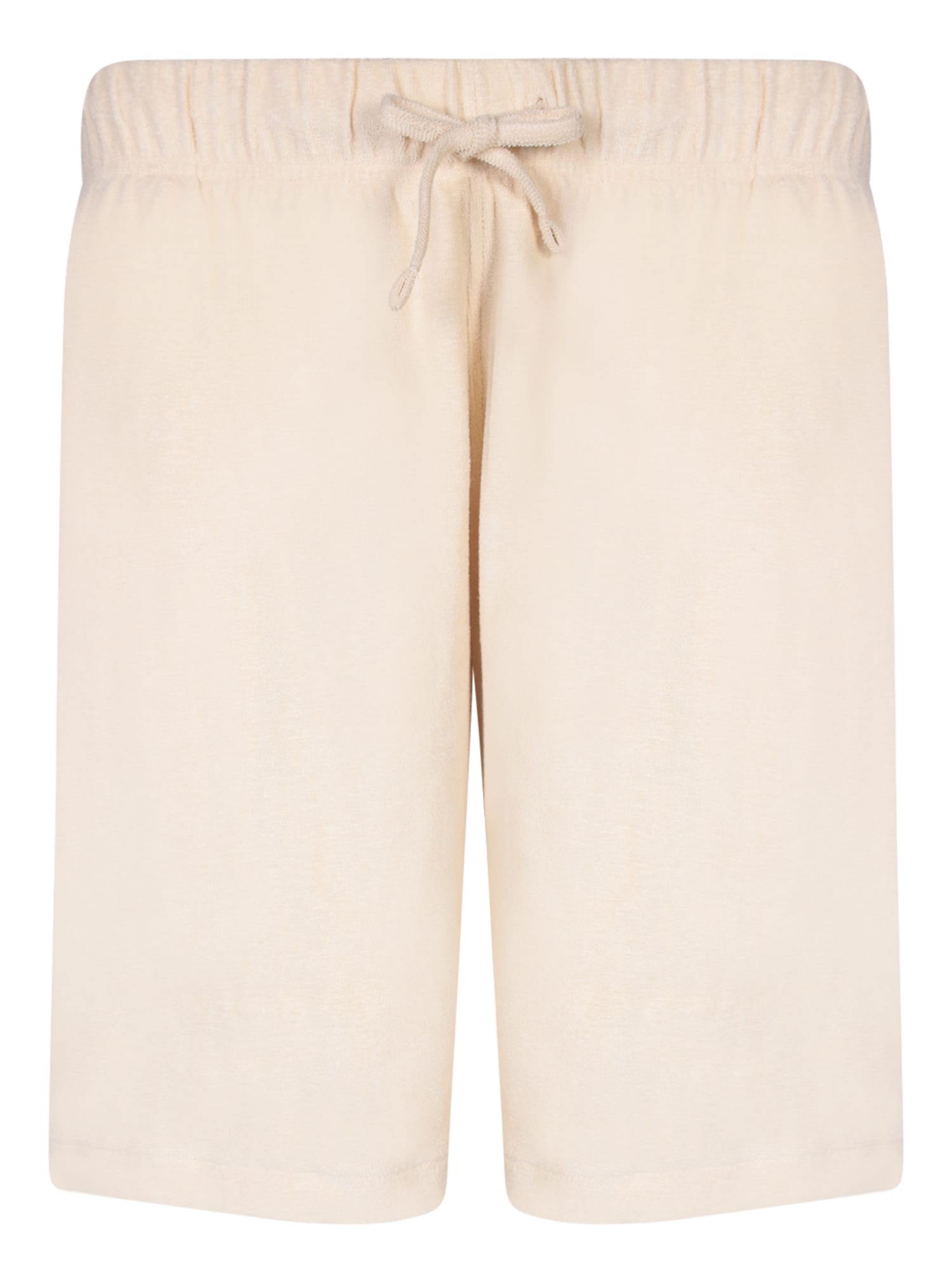 Shop Burberry Jogger Beige Shorts In White