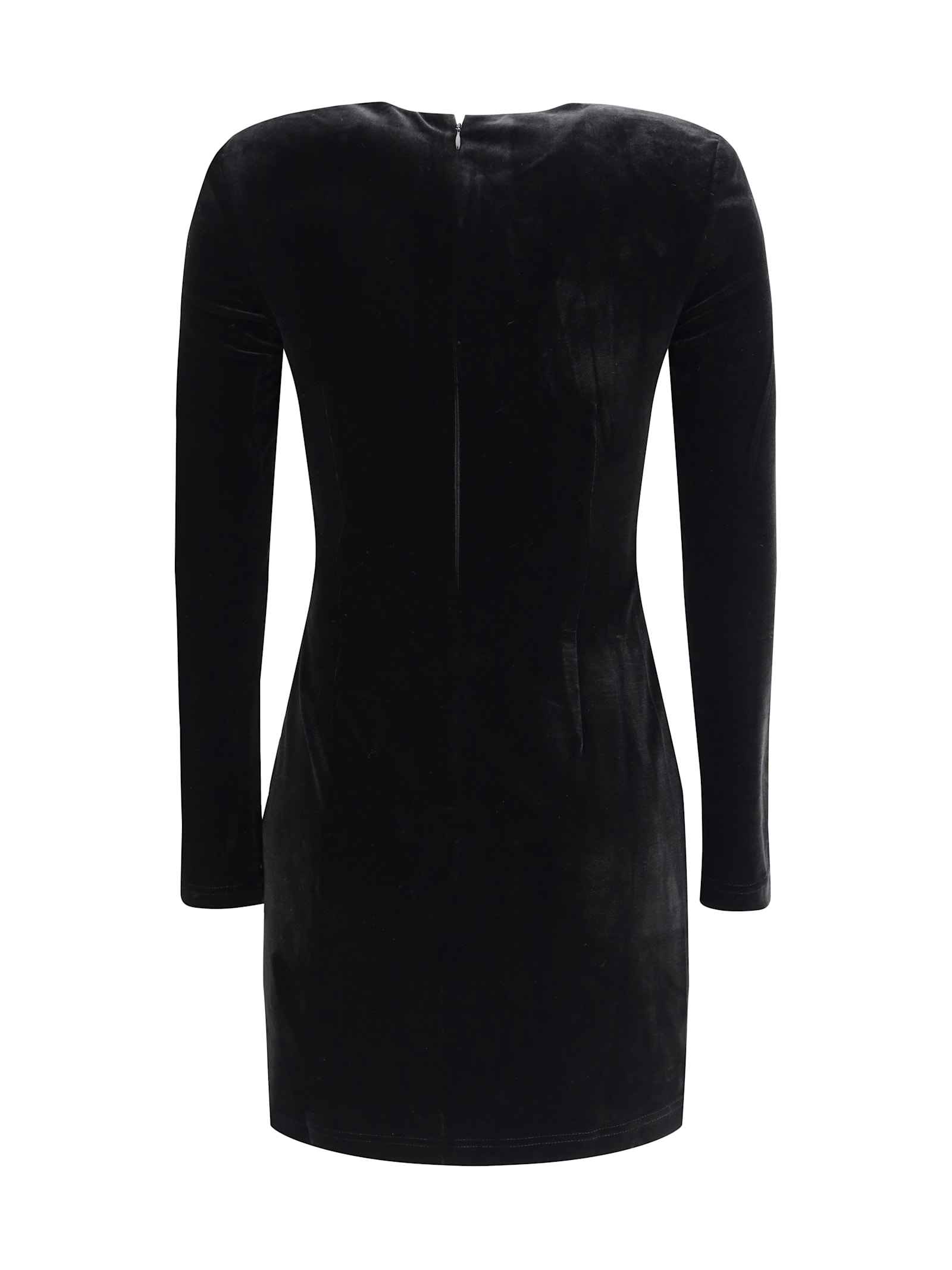 Self-portrait Short Velvet Dress In Black