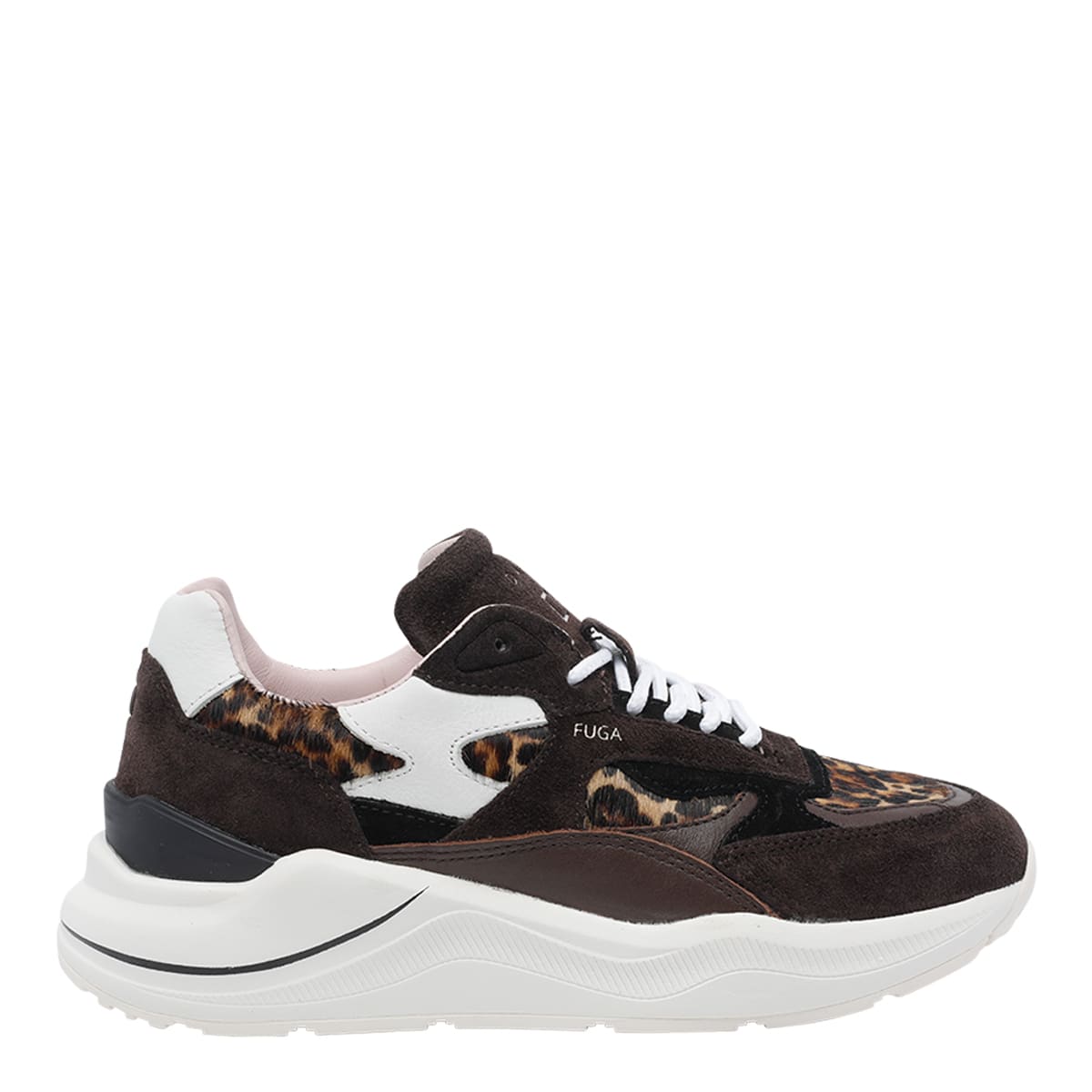 Date Fuga Leopard-pattern Sneakers In Black