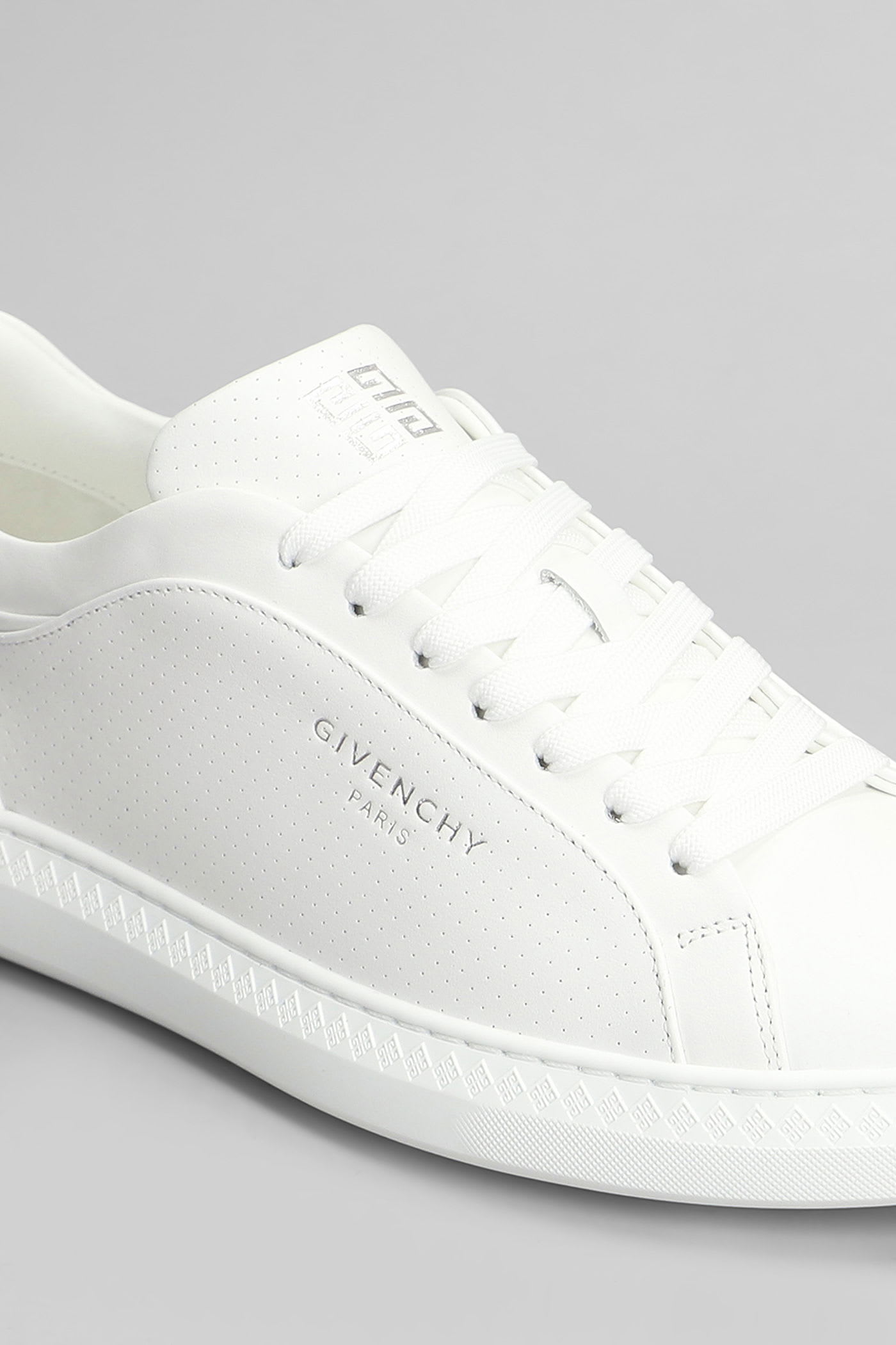 Givenchy Low Top Leather Sneakers With Perforated Detailing