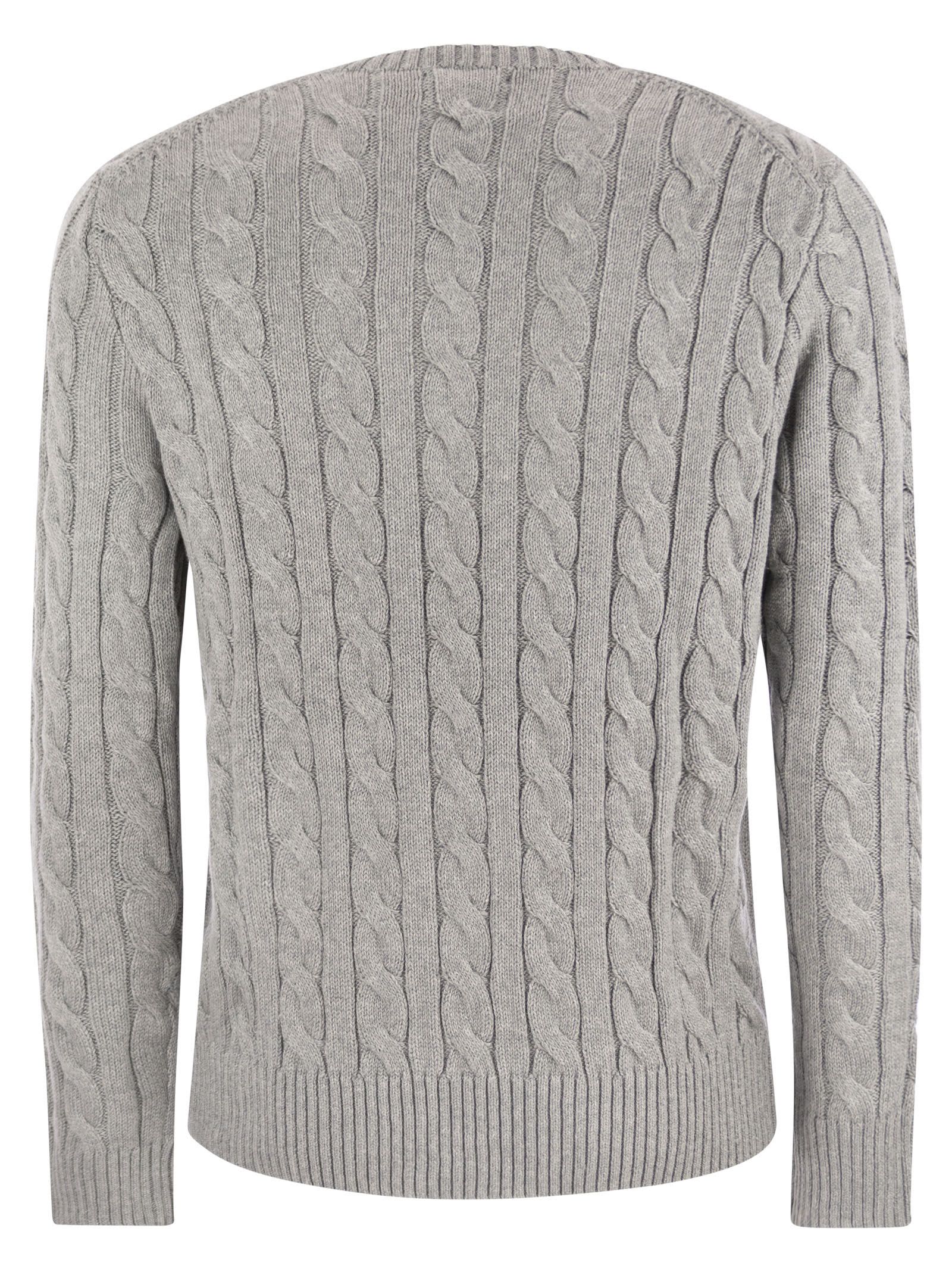 Shop Polo Ralph Lauren Plaited Cotton Jersey In Grey