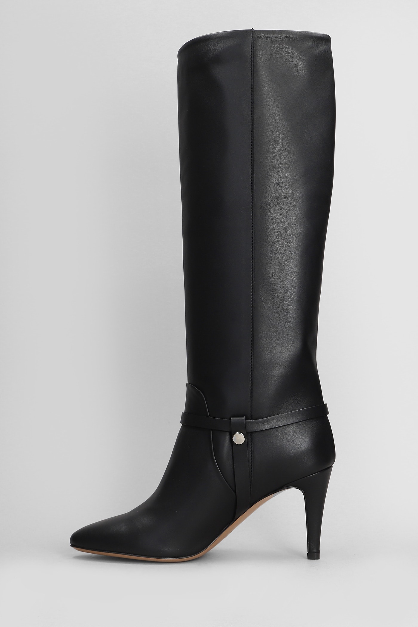 Shop The Seller High Heels Boots In Black Leather