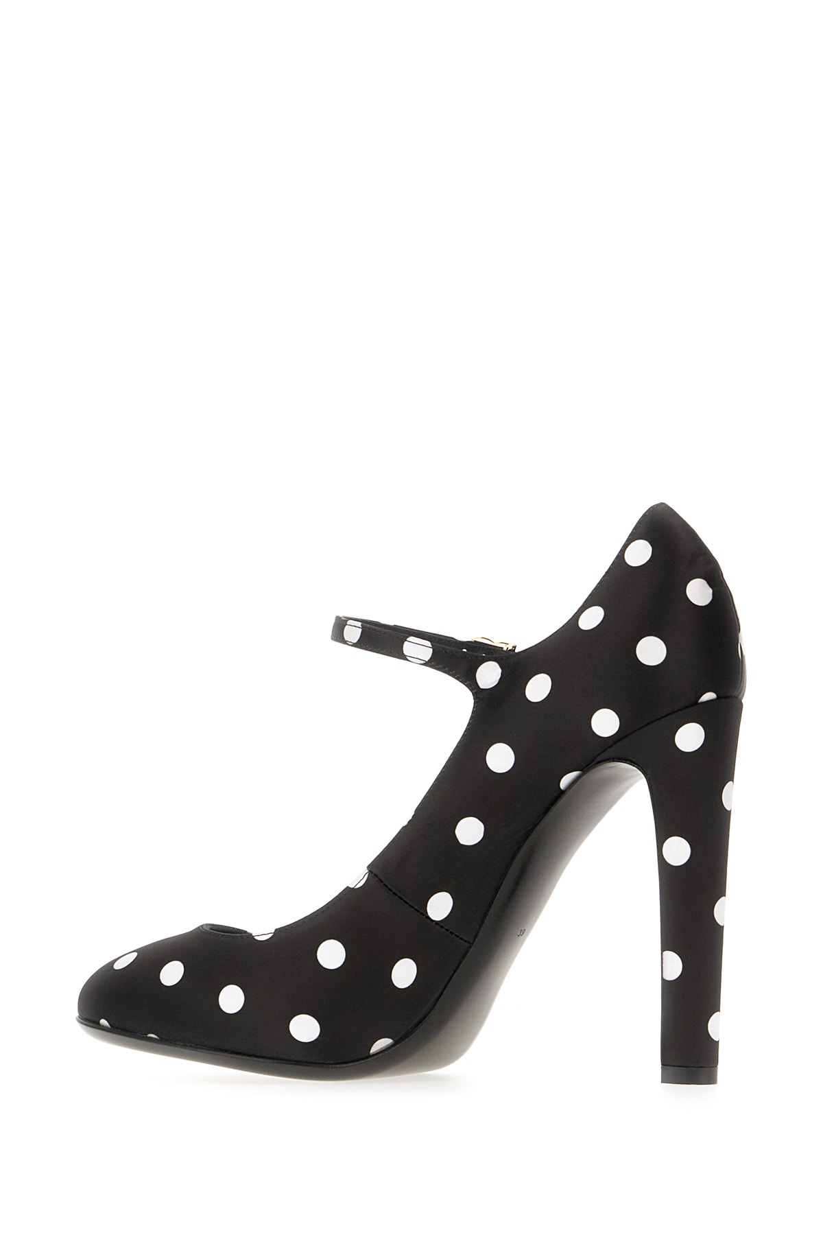 Shop Dolce & Gabbana Printed Fabric Pumps In Pois Fondo Nero