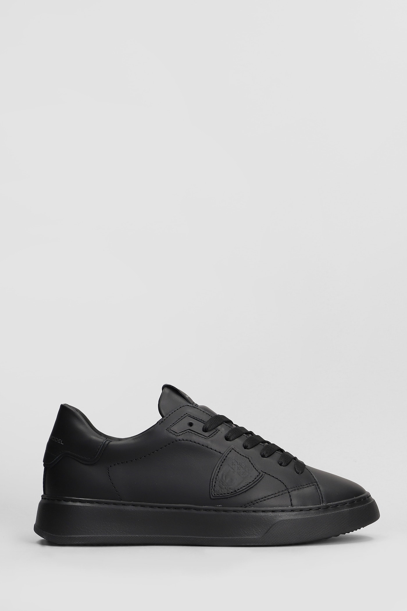 Shop Philippe Model Temple Low Sneakers In Black Leather