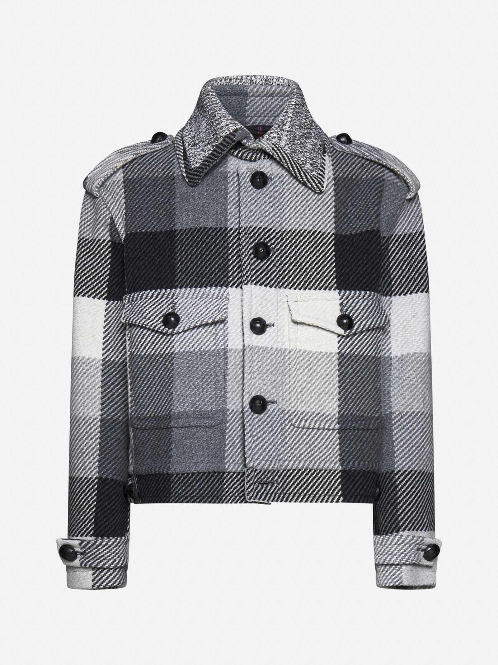 Shop Etro Check Wool-blend Shirt-jacket