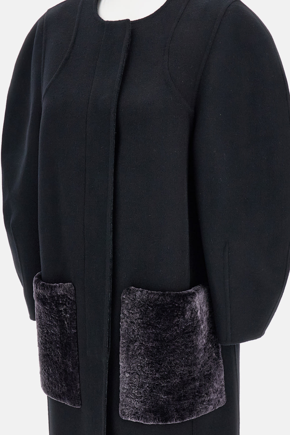 Fendi Ff Double Wool Coat In Black