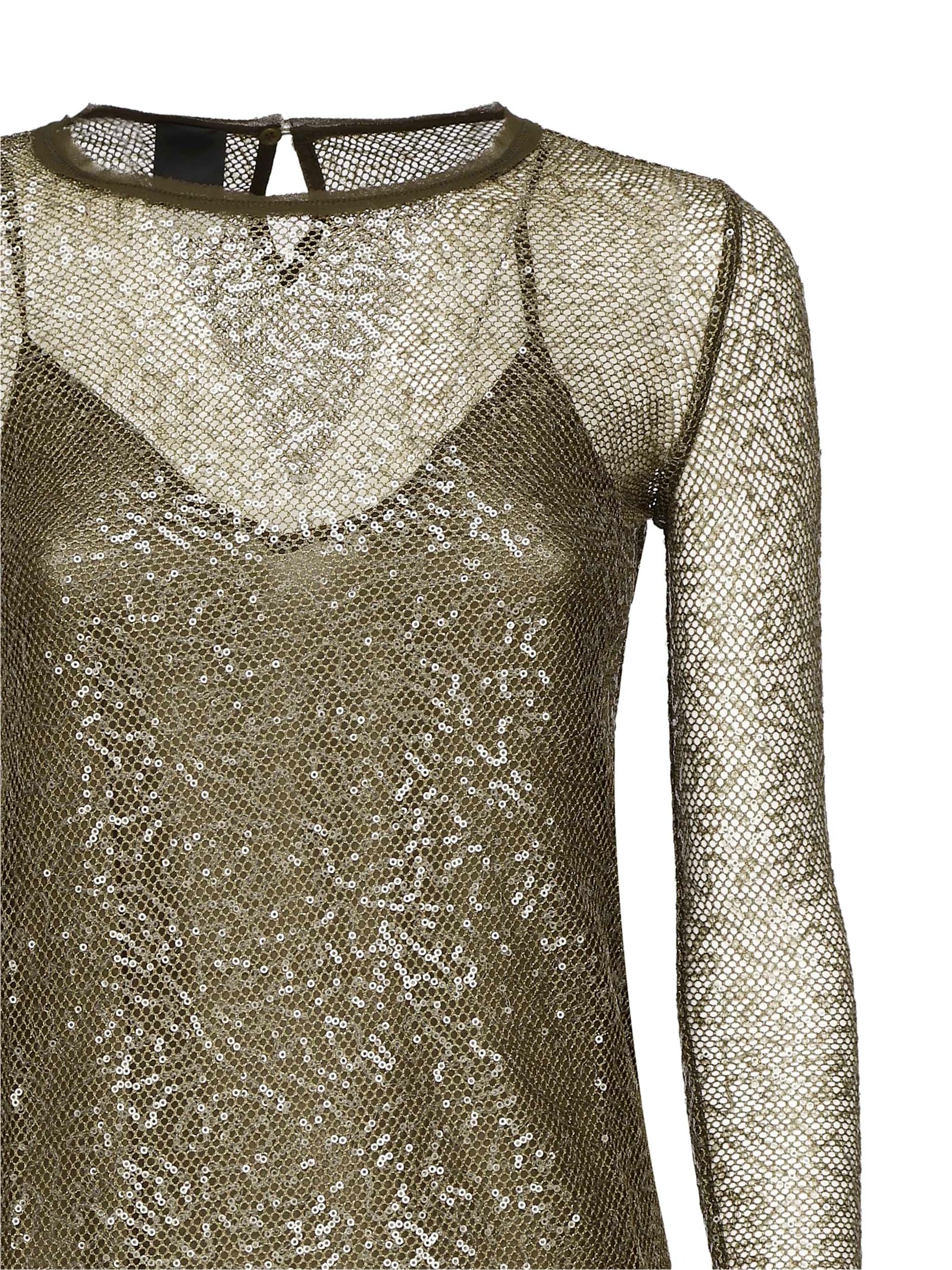 Pinko Sequin Mesh Midi Dress