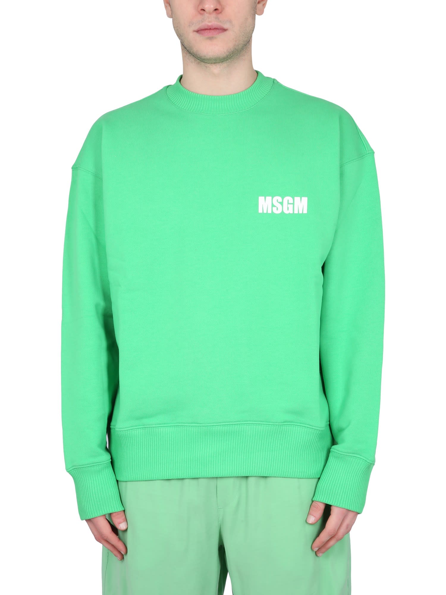 MSGM CREWNECK SWEATSHIRT WITH LOGO