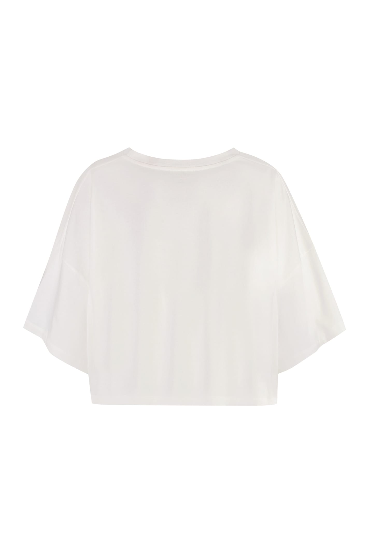 Chloé Logo Detail Cropped T-shirt In White