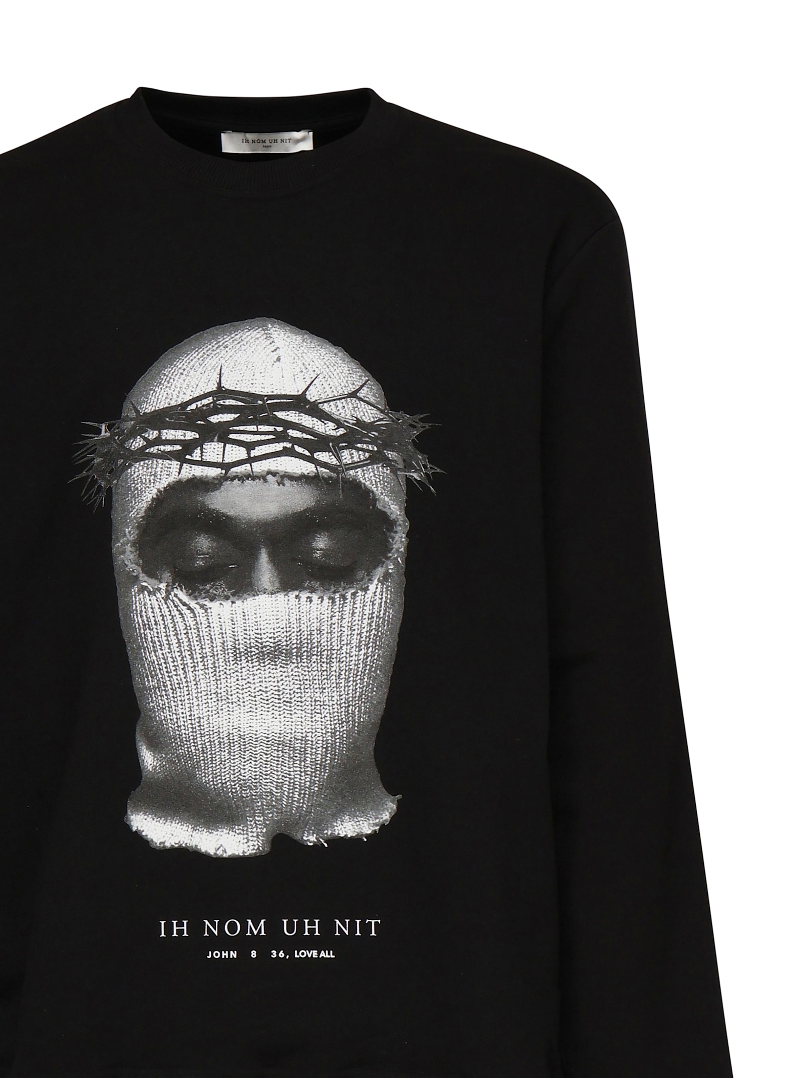Ih Nom Uh Nit Crown Balaclava Print Sweatshirt In Black