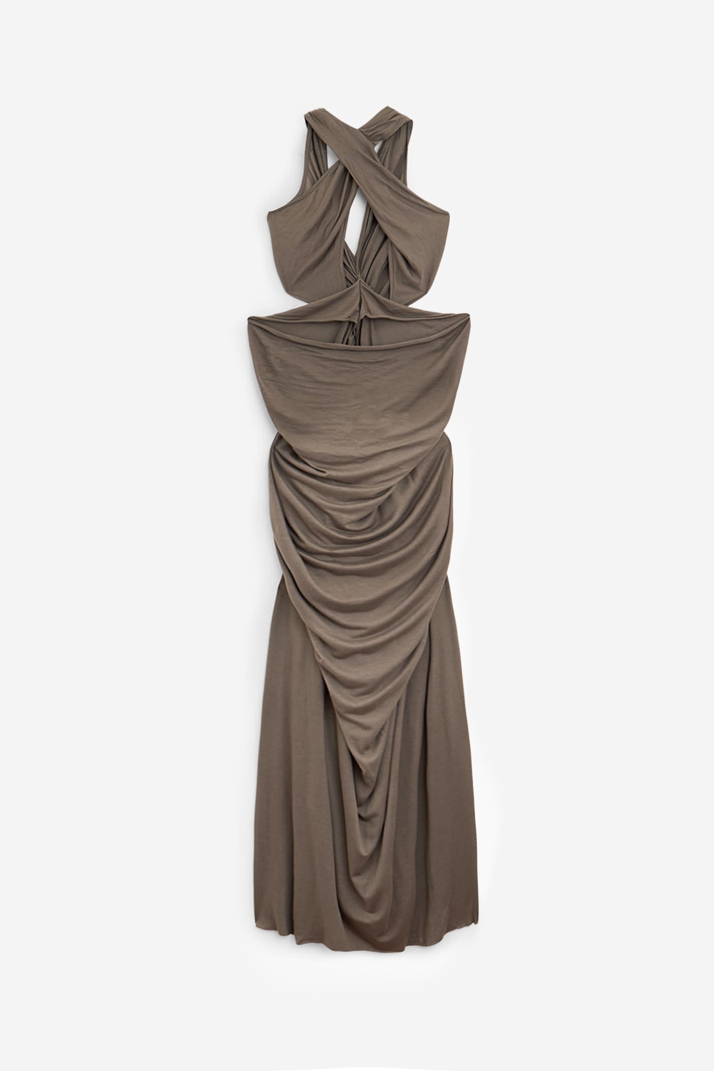 Rick Owens Poppy Gown Dress In Brown