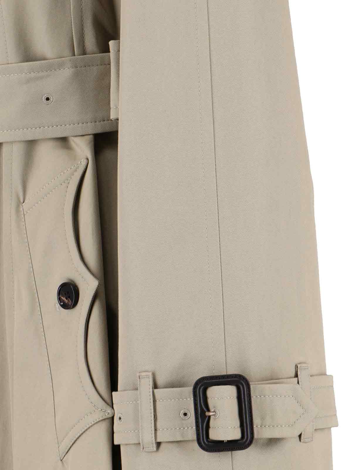 Burberry Cotton Trench Coat Adjustable Waistband In White