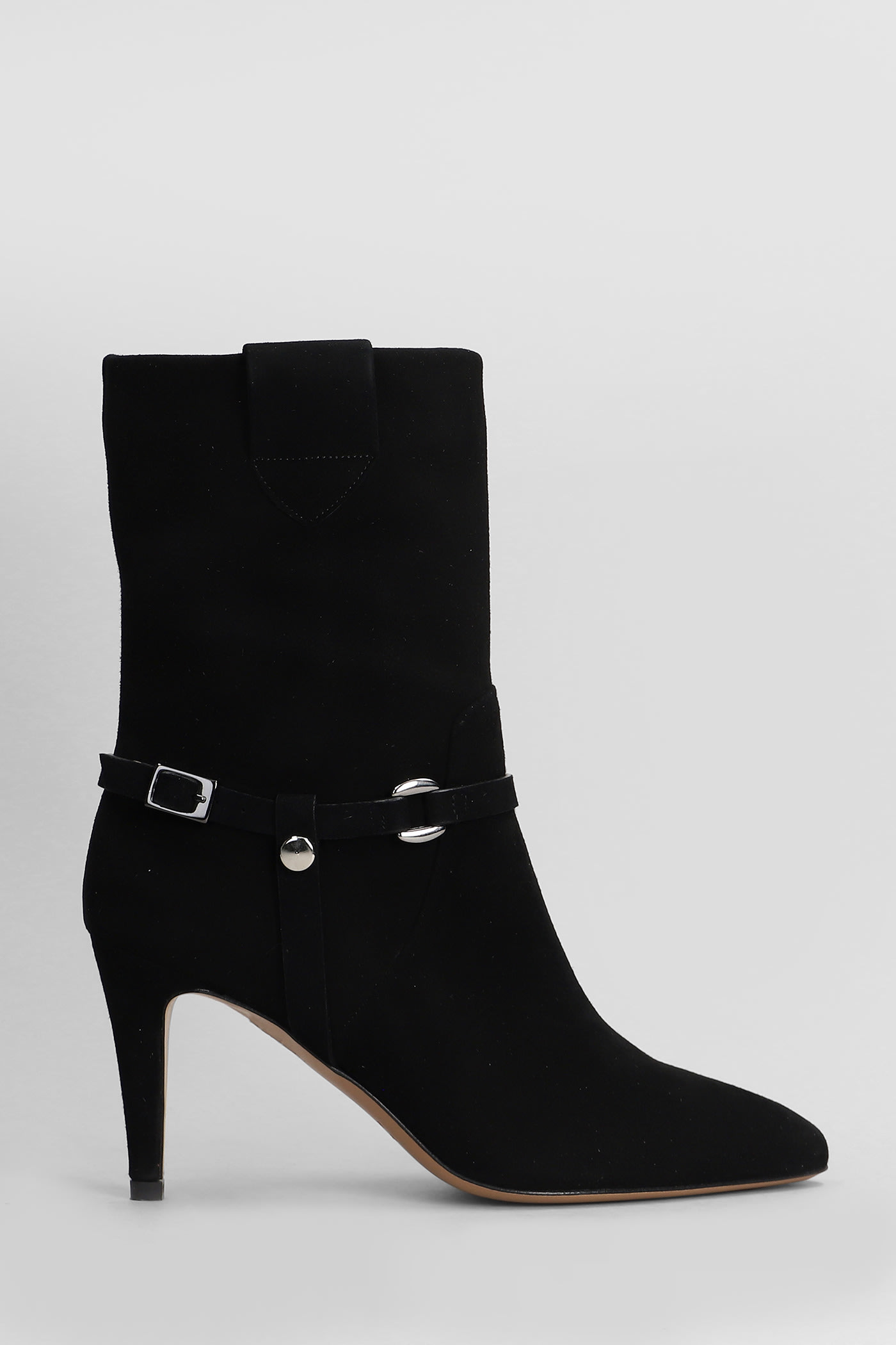 Shop The Seller High Heels Ankle Boots In Black Suede