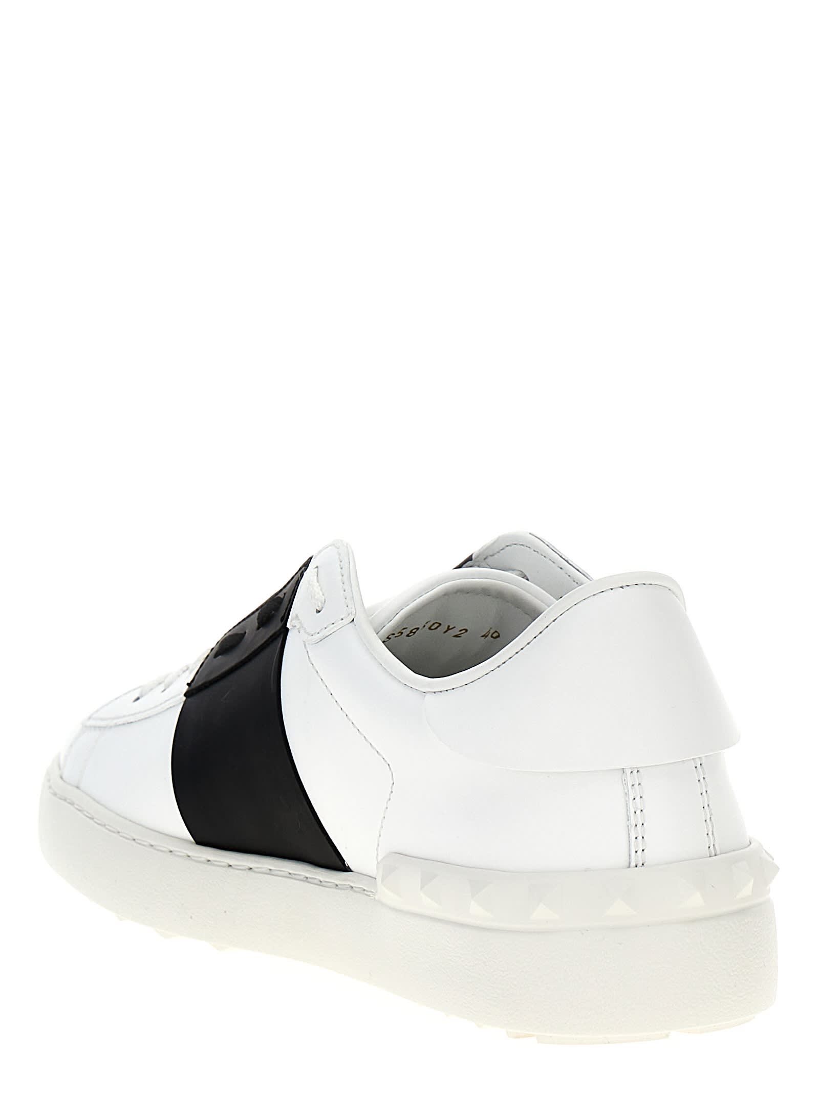Shop Valentino Garavani Open Sneakers In White/black
