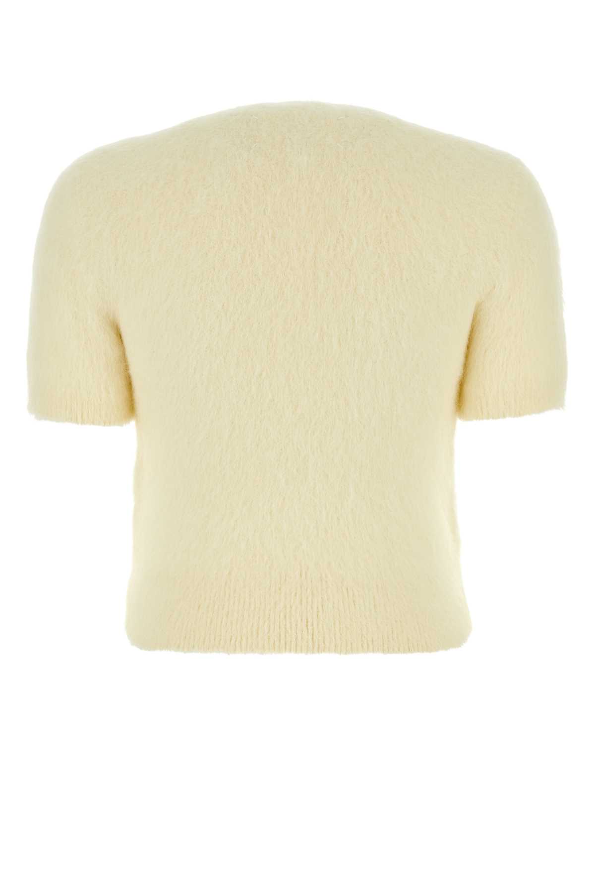 Shop Maison Margiela Pastel Yellow Angora Blend Sweater In Lemon