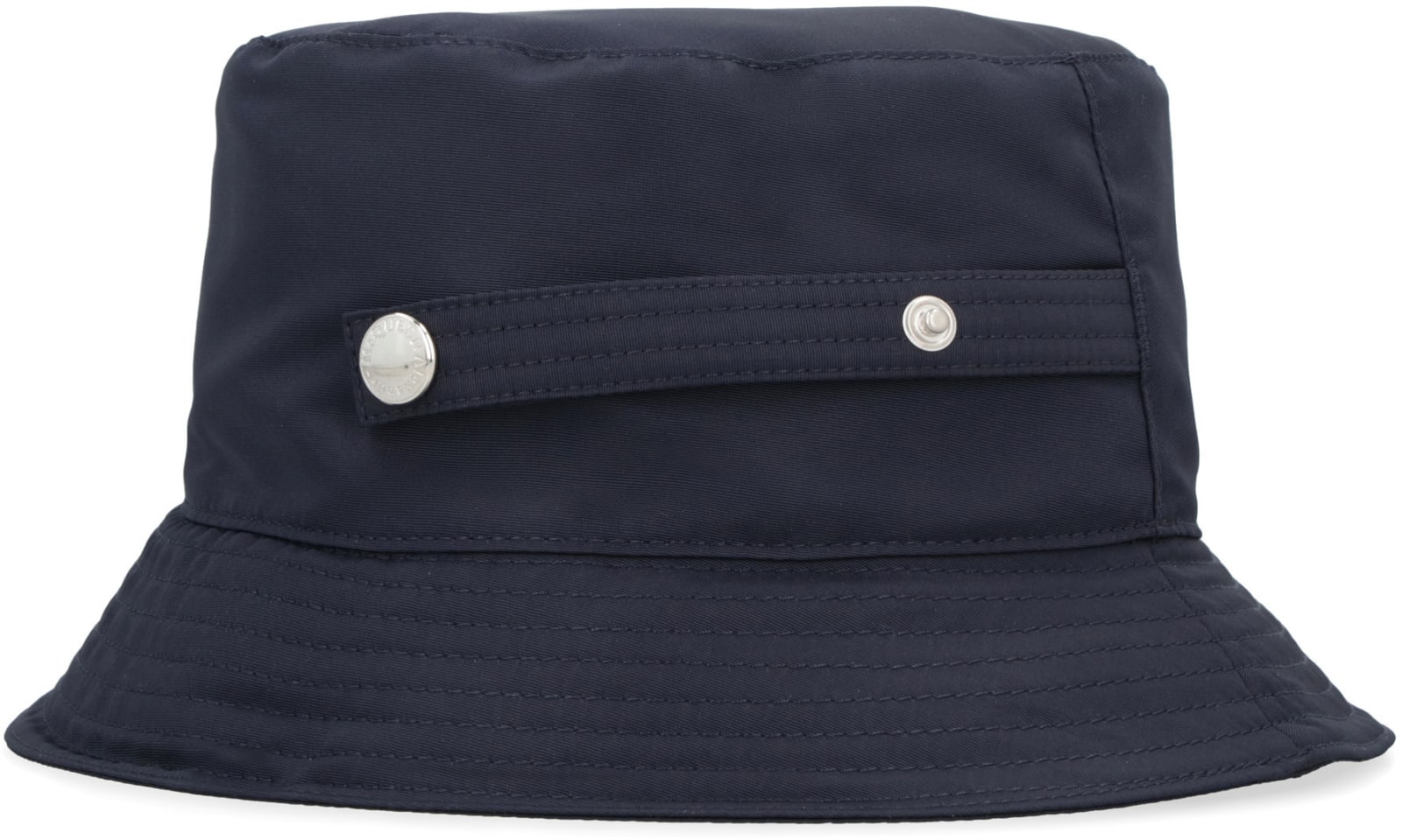 Shop Alexander Mcqueen Logo Print Bucket Hat In Navy