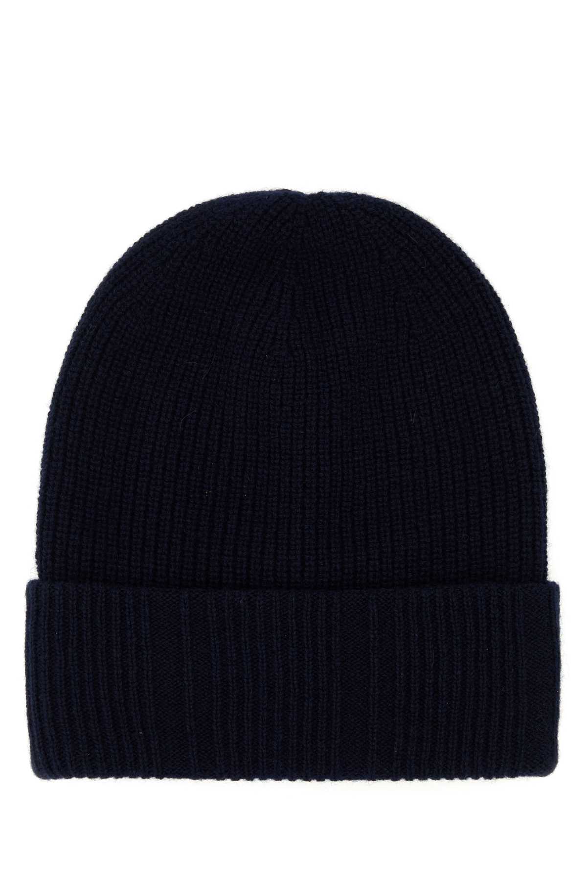 Shop Fendi Midnight Blue Wool Blend Beanie Hat