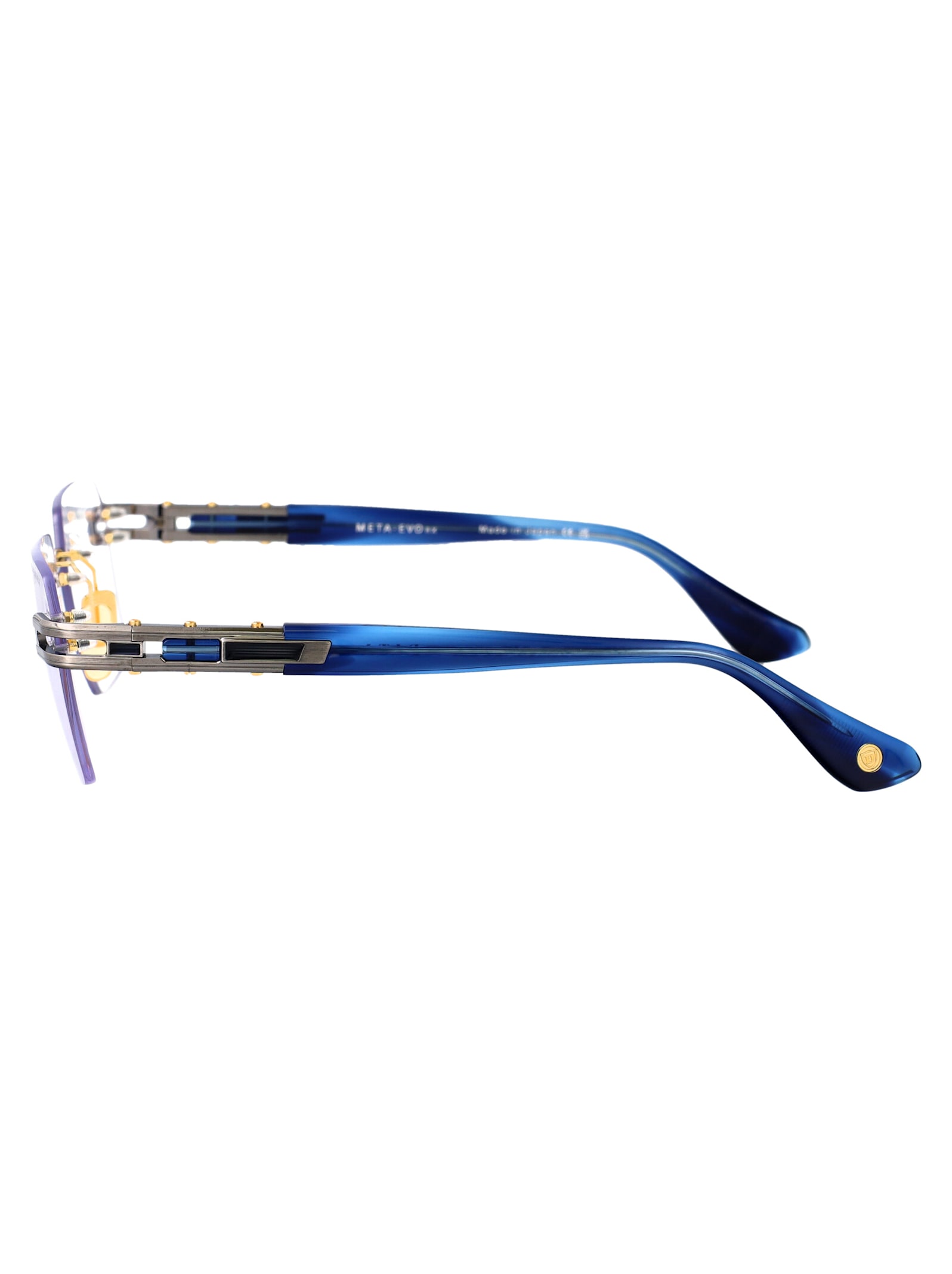 Dita Meta-evo Rx Glasses In Antique Silver - Blue Swirl W Clear