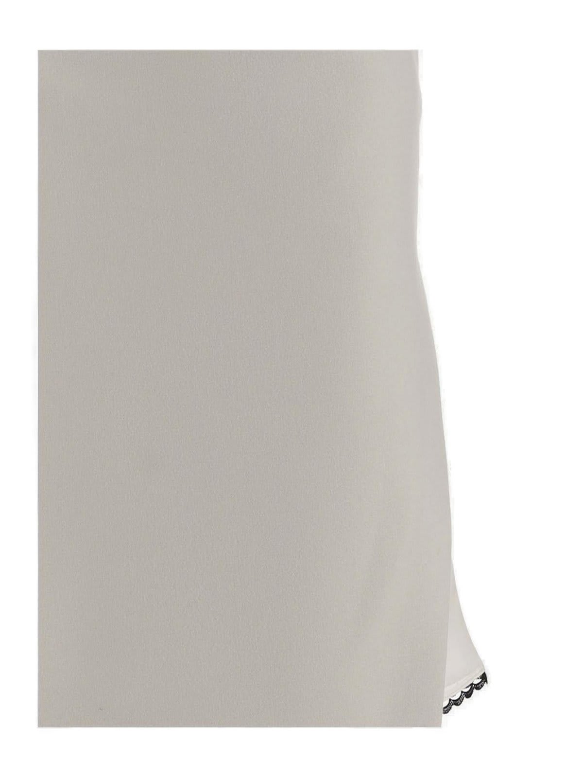 Shop Sacai Melton Asymmetric-cut Midi Skirt In Ecru