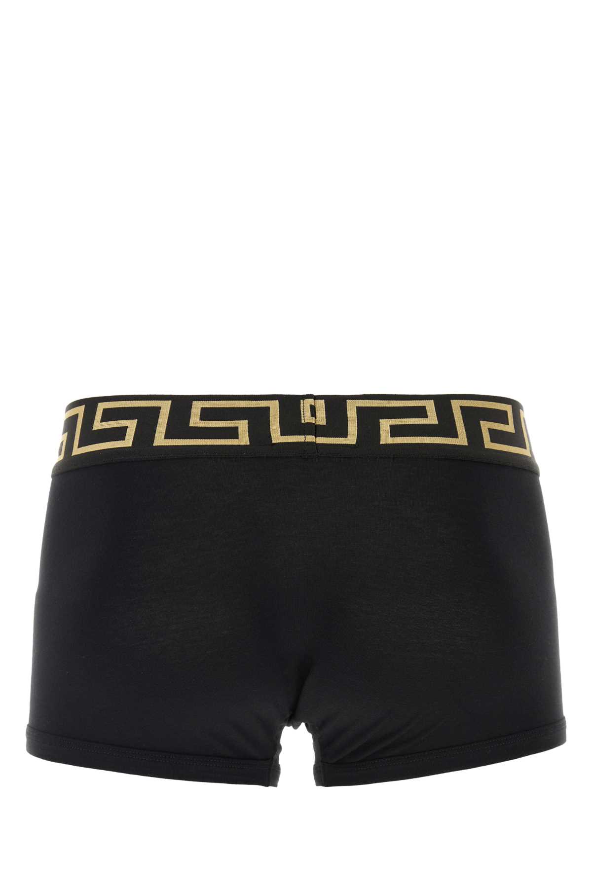 Versace Black Briefs With Elastic Waist With Medusa Print In Cotton Stretch Man In Black