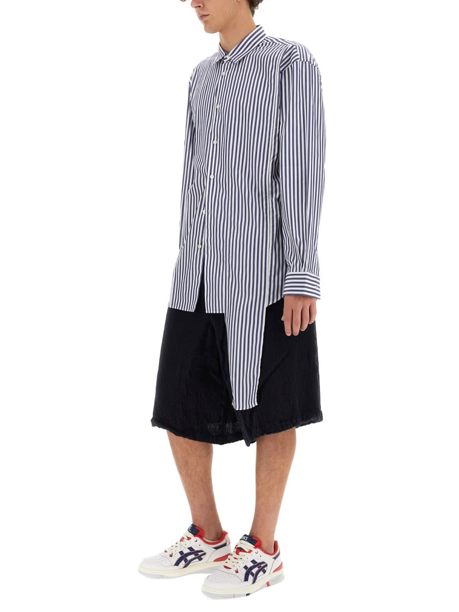 Shop Comme Des Garçons Shirt Oversize Bermuda Shorts In Blue