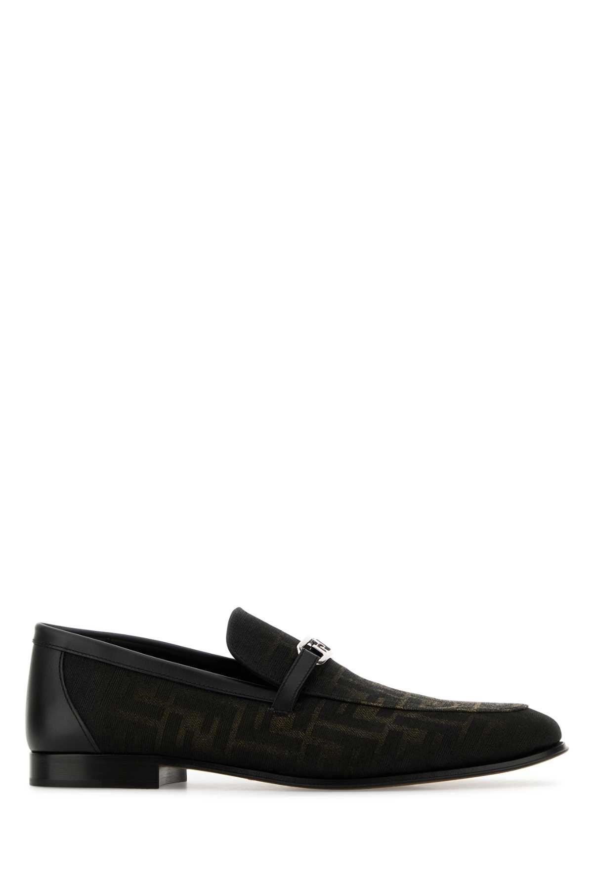 Embroidered Jacquard Fendi O Lock Loafers