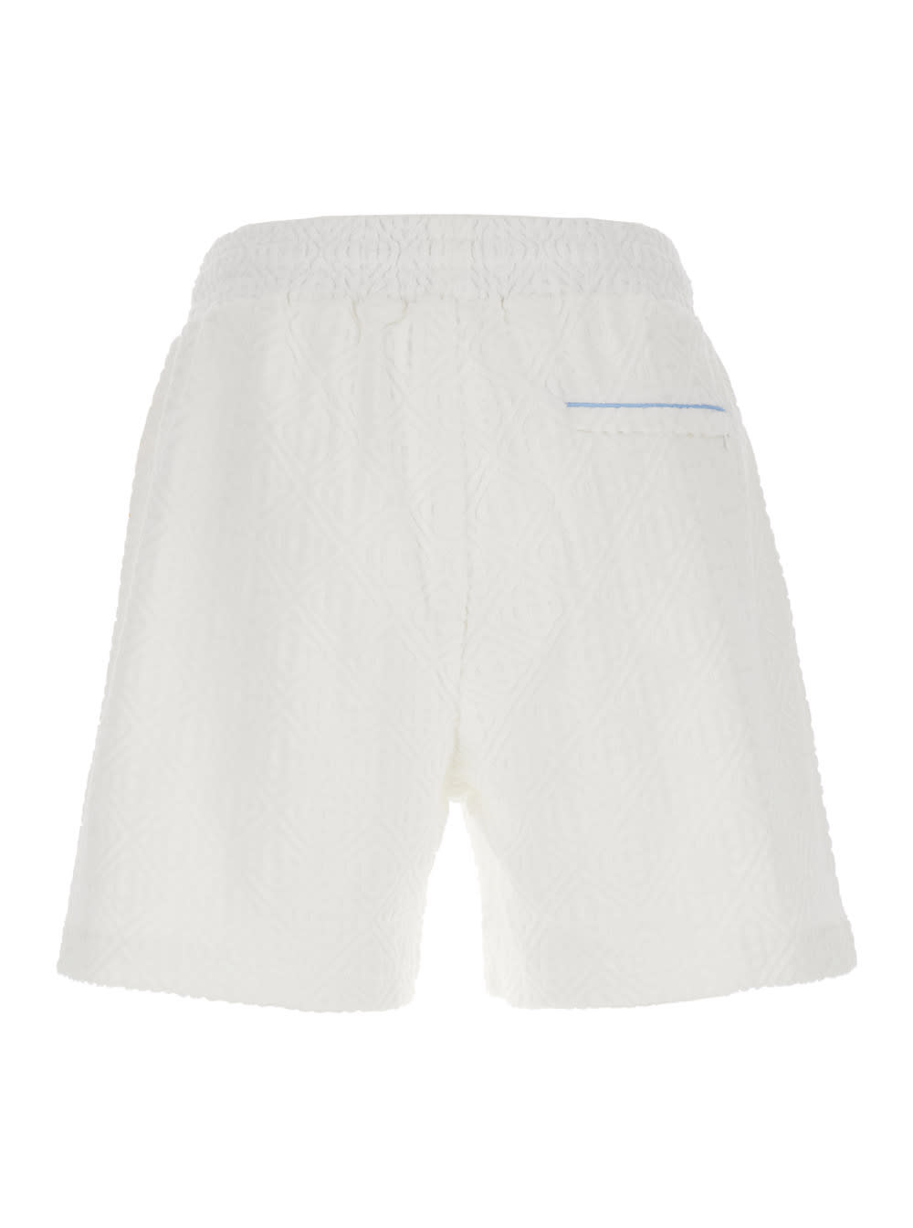 Shop Casablanca White Shorts With Logo Patch In Cotton Blend Man