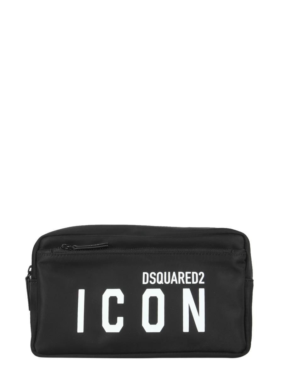 Shop Dsquared2 Beauty Case With Icon Print In Black