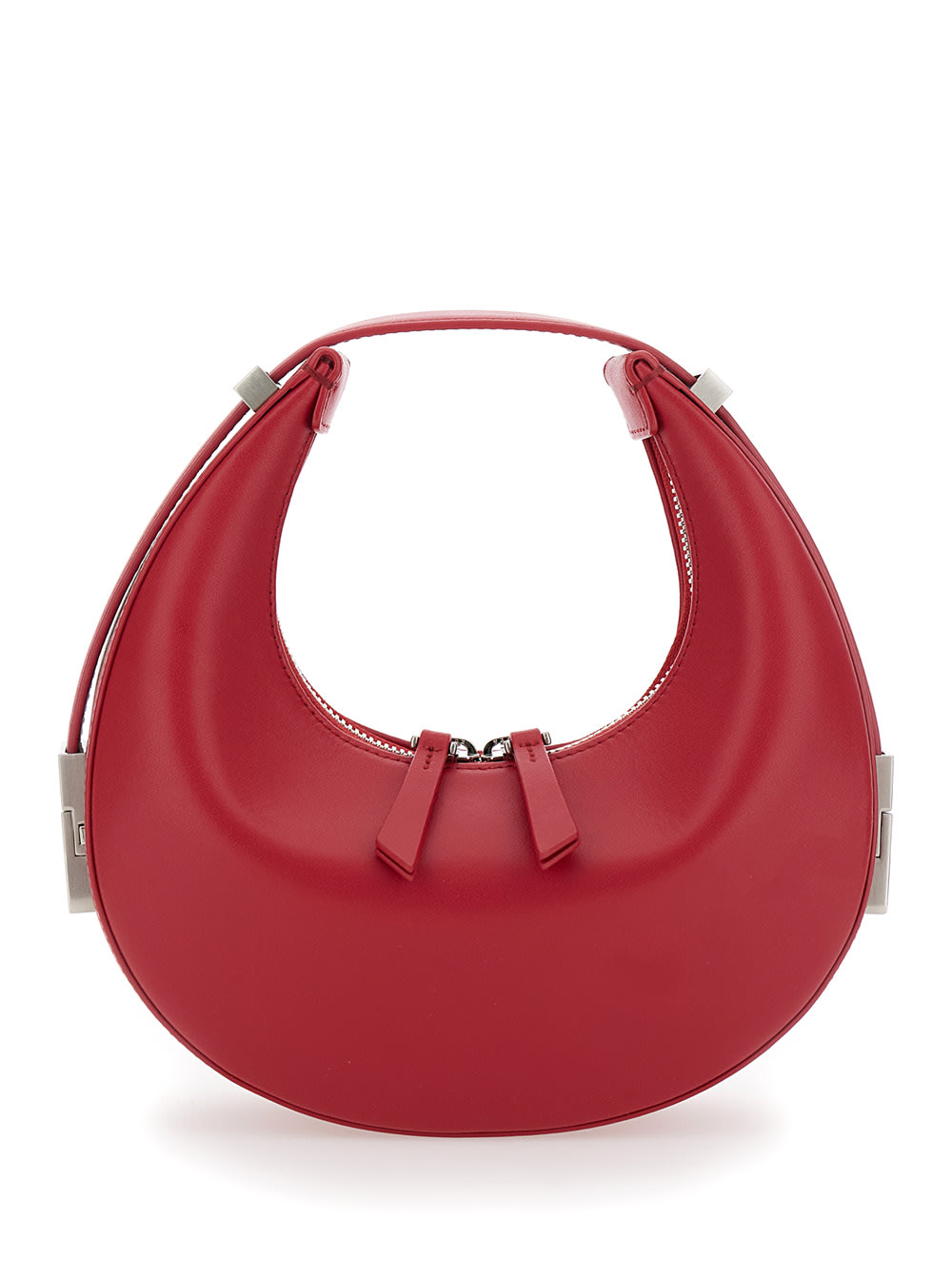 mini Toni Red Shoulder Bag With Engraved Logo In Leather Woman